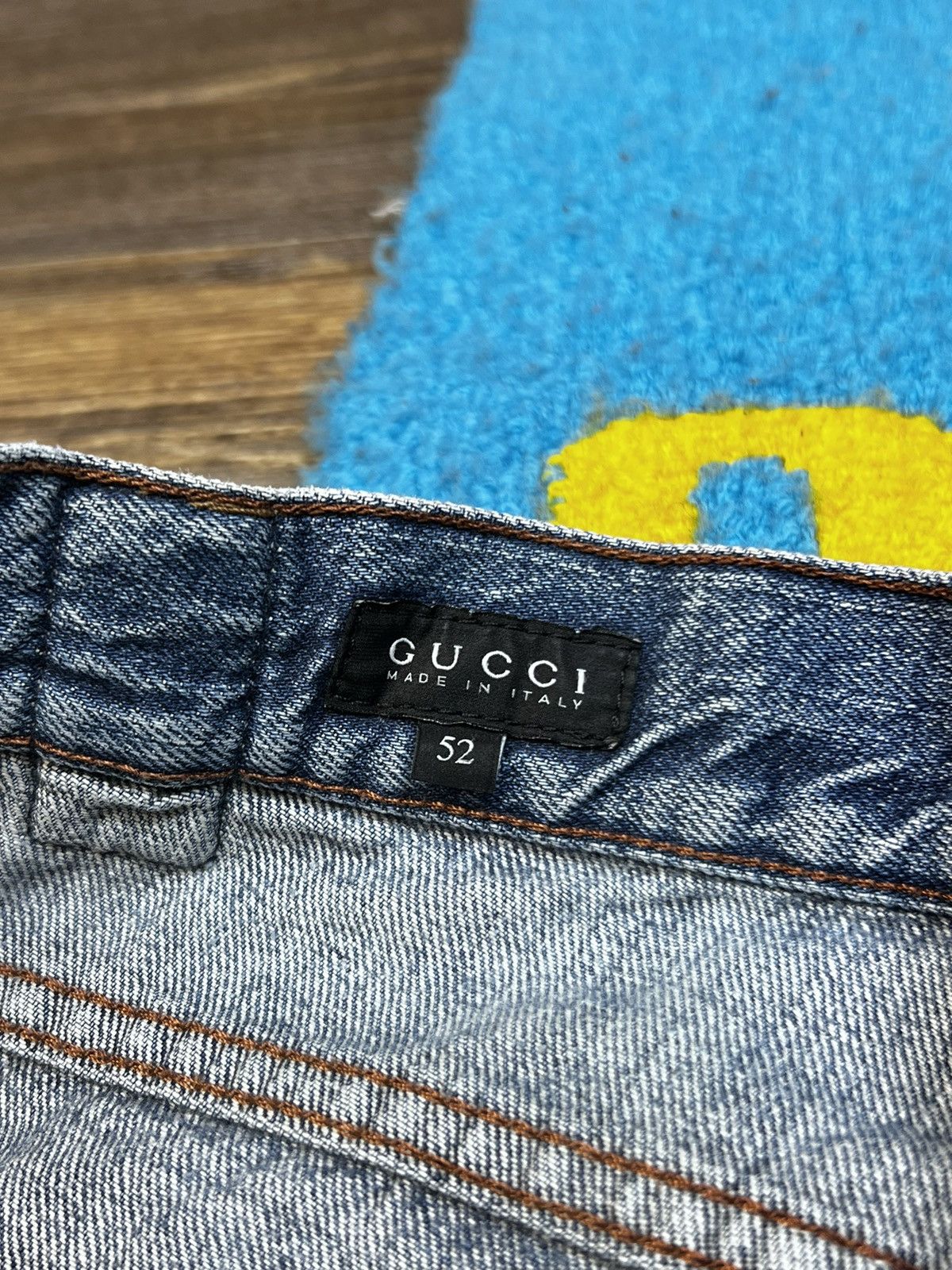 Gucci × Vintage Gucci Vintage Blue Washed Distressed Denim Pant Size US 34 / EU 50 - 15 Thumbnail