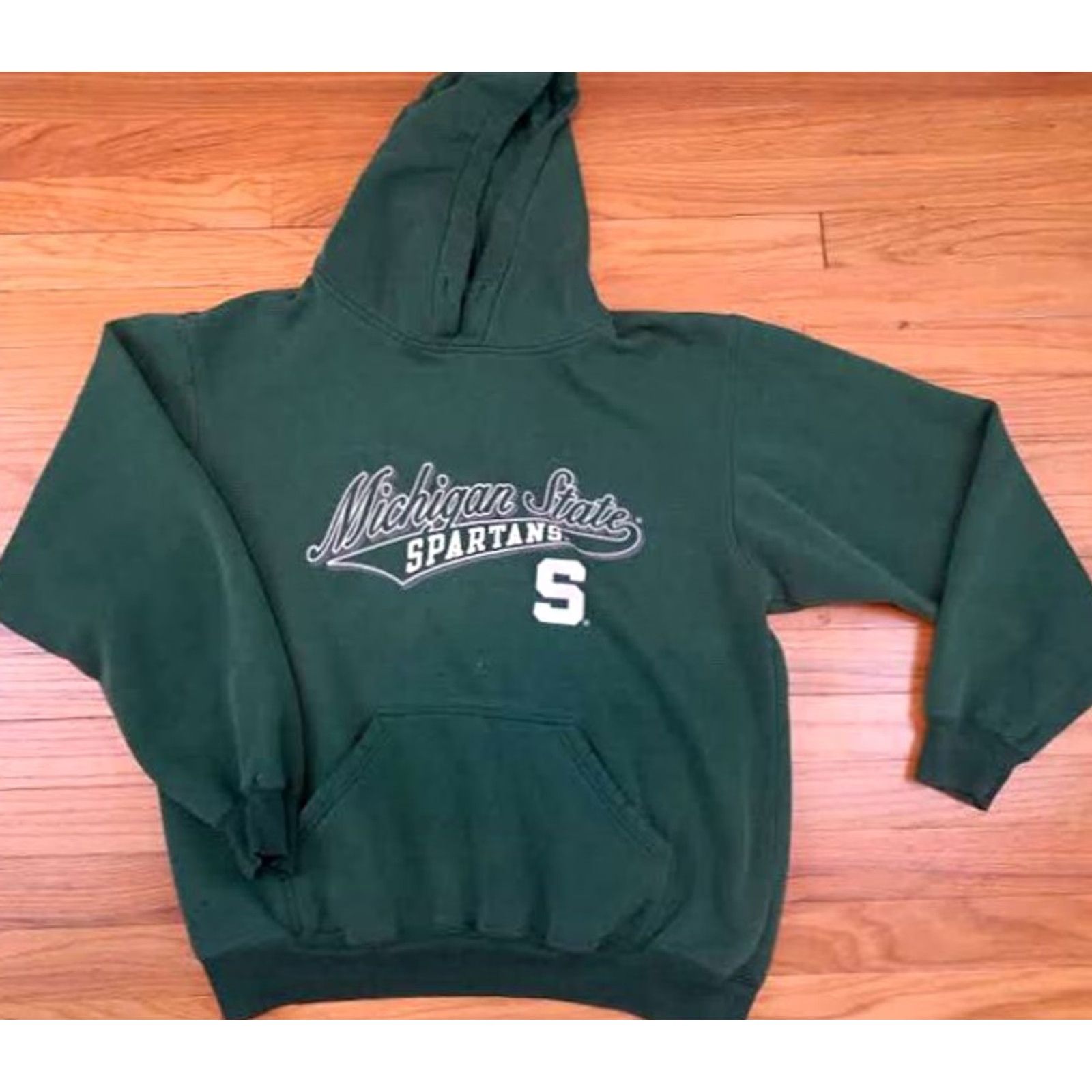 Soffe MSU Soffe Spartans Hooded Sweatshirt L Green University Hoodie Mens Size US L / EU 52-54 / 3 - 2 Thumbnail