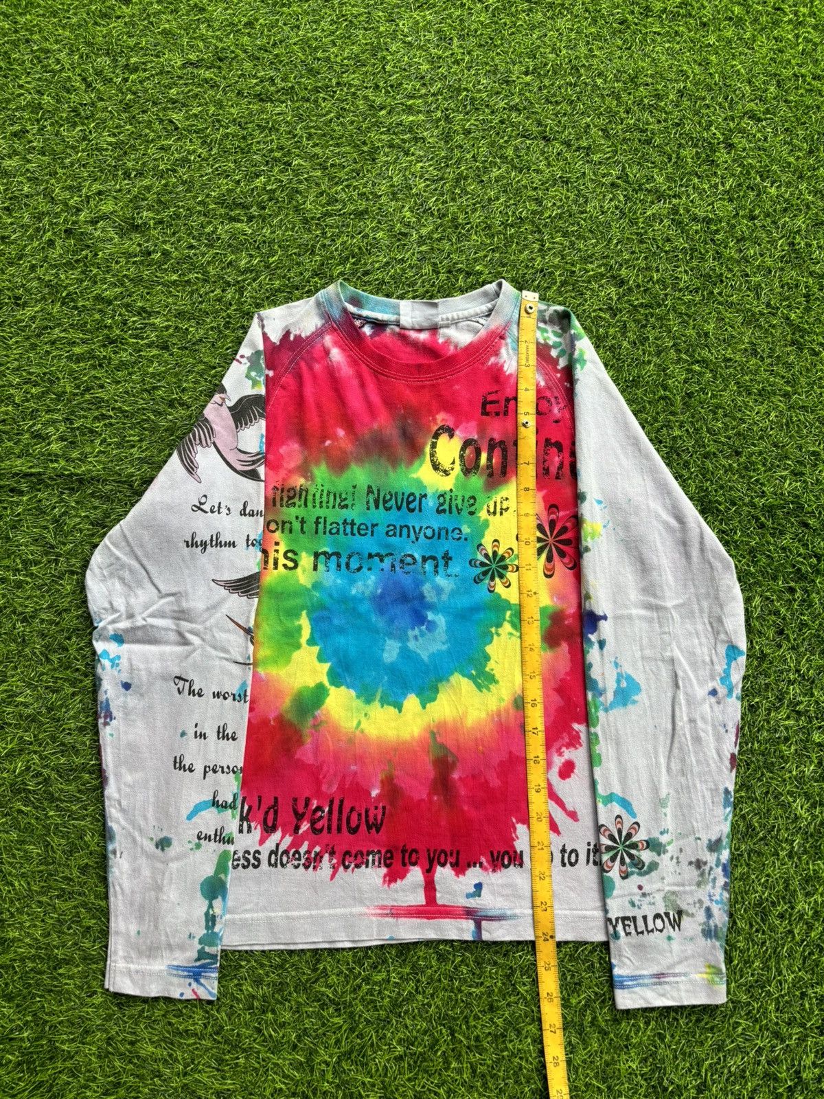 Hysteric Glamour Y2k Peak'd Yellow Tie dye Longsleeve Size US M / EU 48-50 / 2 - 12 Thumbnail