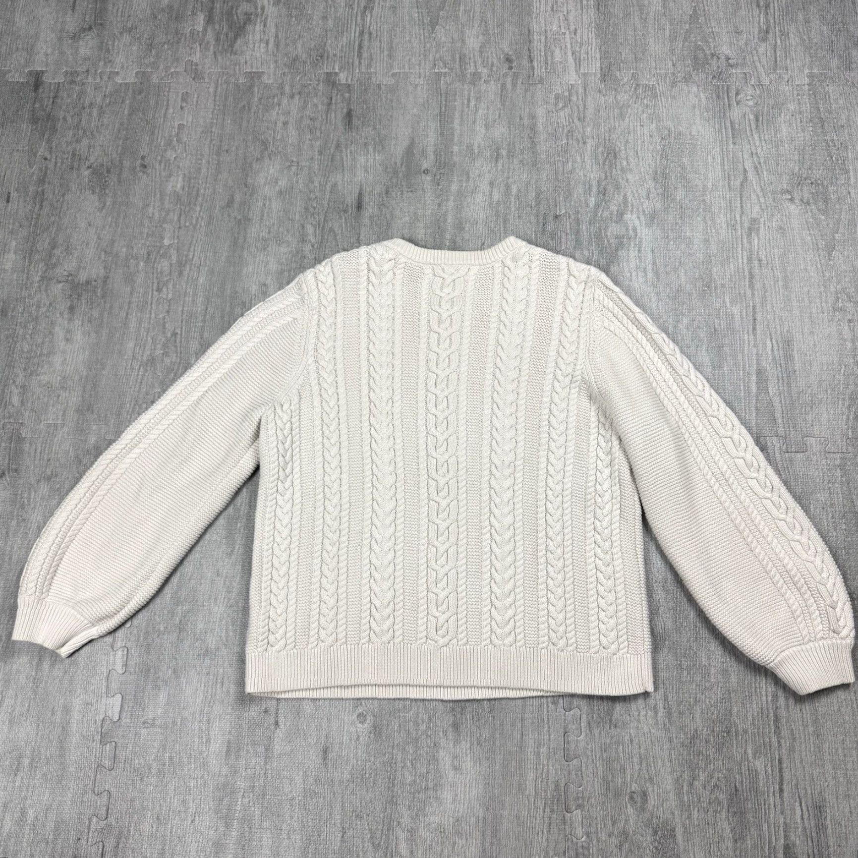 Banana Republic VINTAGE Banana Republic Women’s Chunky Cable Knit Fisherman Sweater XL Ivory Pullover Autumn Winter Size XL / US 12-14 / IT 48-50 - 7 Thumbnail