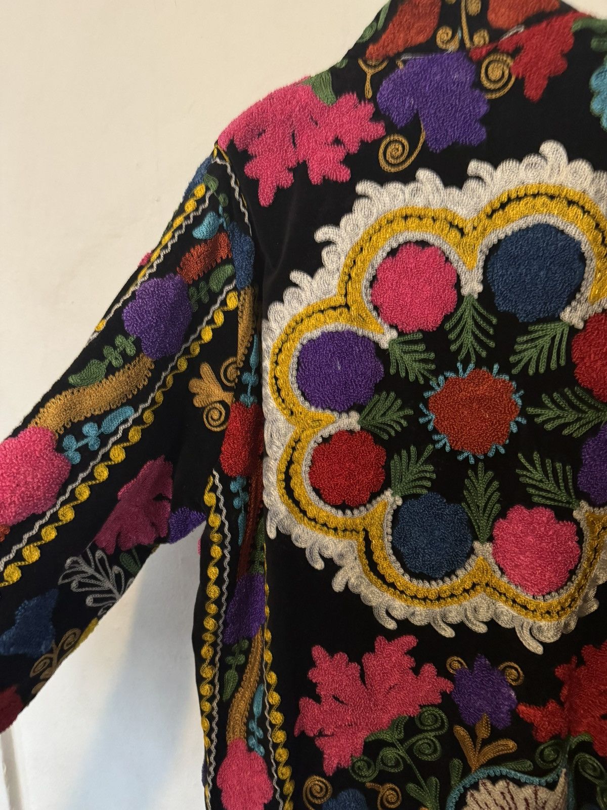 Handmade Turkish Handmade Floral Embroidered Full Length Kaftan Size ONE SIZE - 13 Thumbnail
