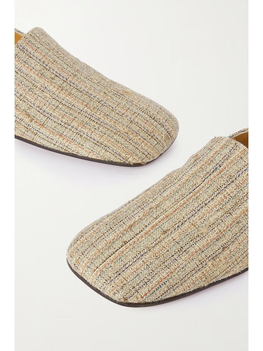 Loro Piana o1srvl11e0225 Andria Canvas Slippers in Beige Size US 8 / IT 38 - 4 Thumbnail