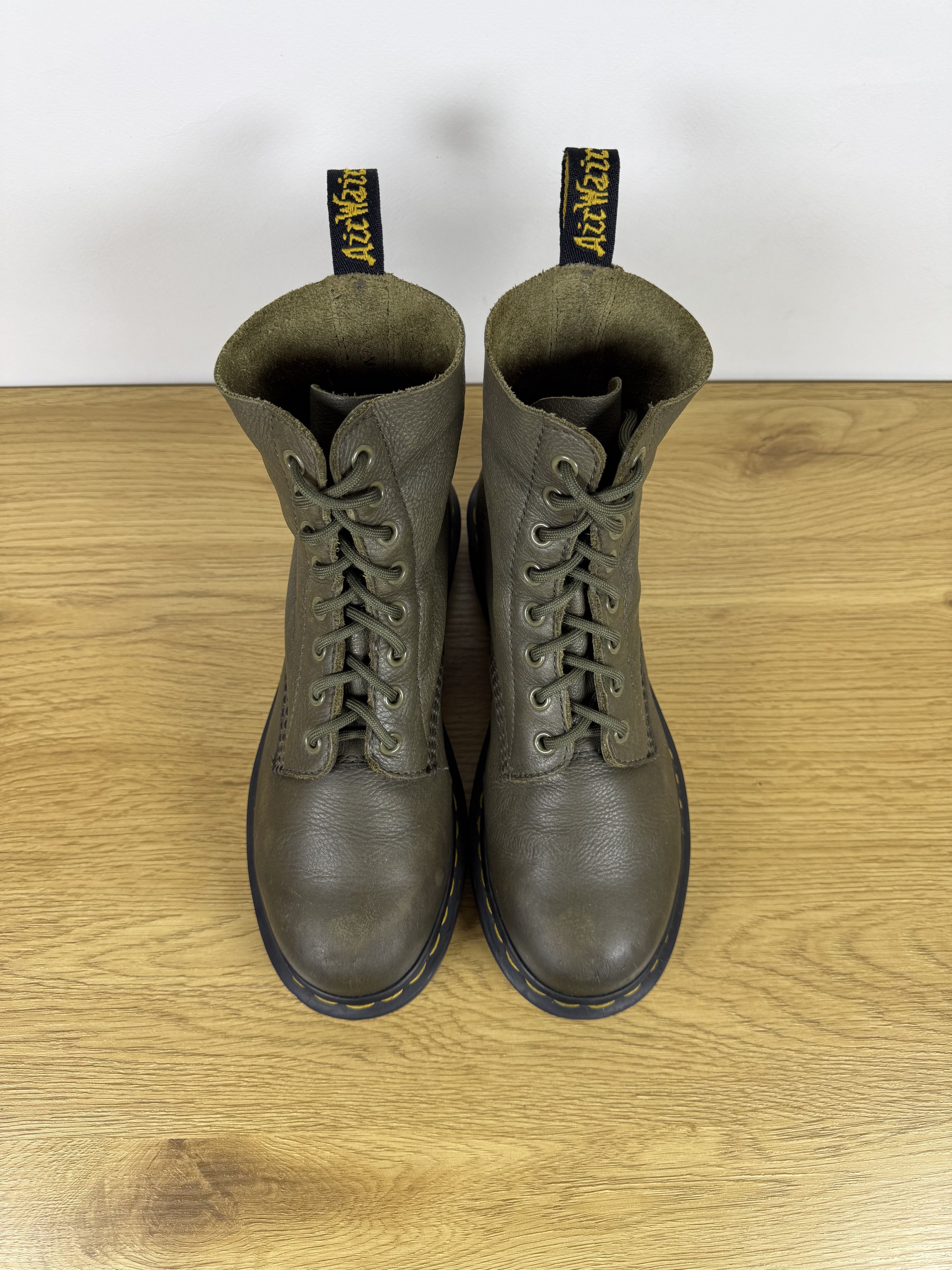 Dr. Martens Women's Dr. Martens 1460 Soft Leather Khaki Boots Size US 9 / IT 39 - 6 Thumbnail