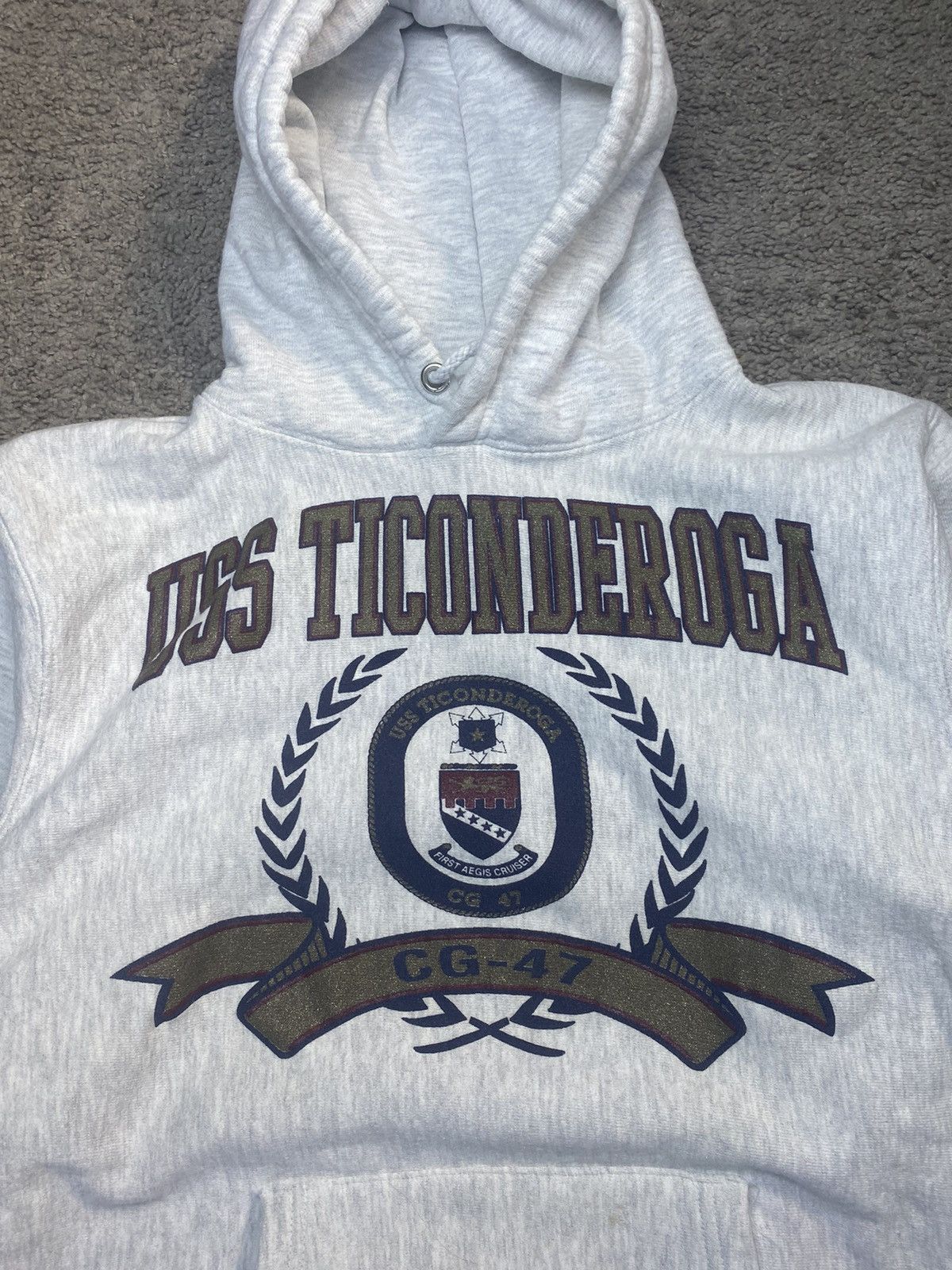 Vintage Vintage Navy Weave Hoodie Size US M / EU 48-50 / 2 - 2 Thumbnail