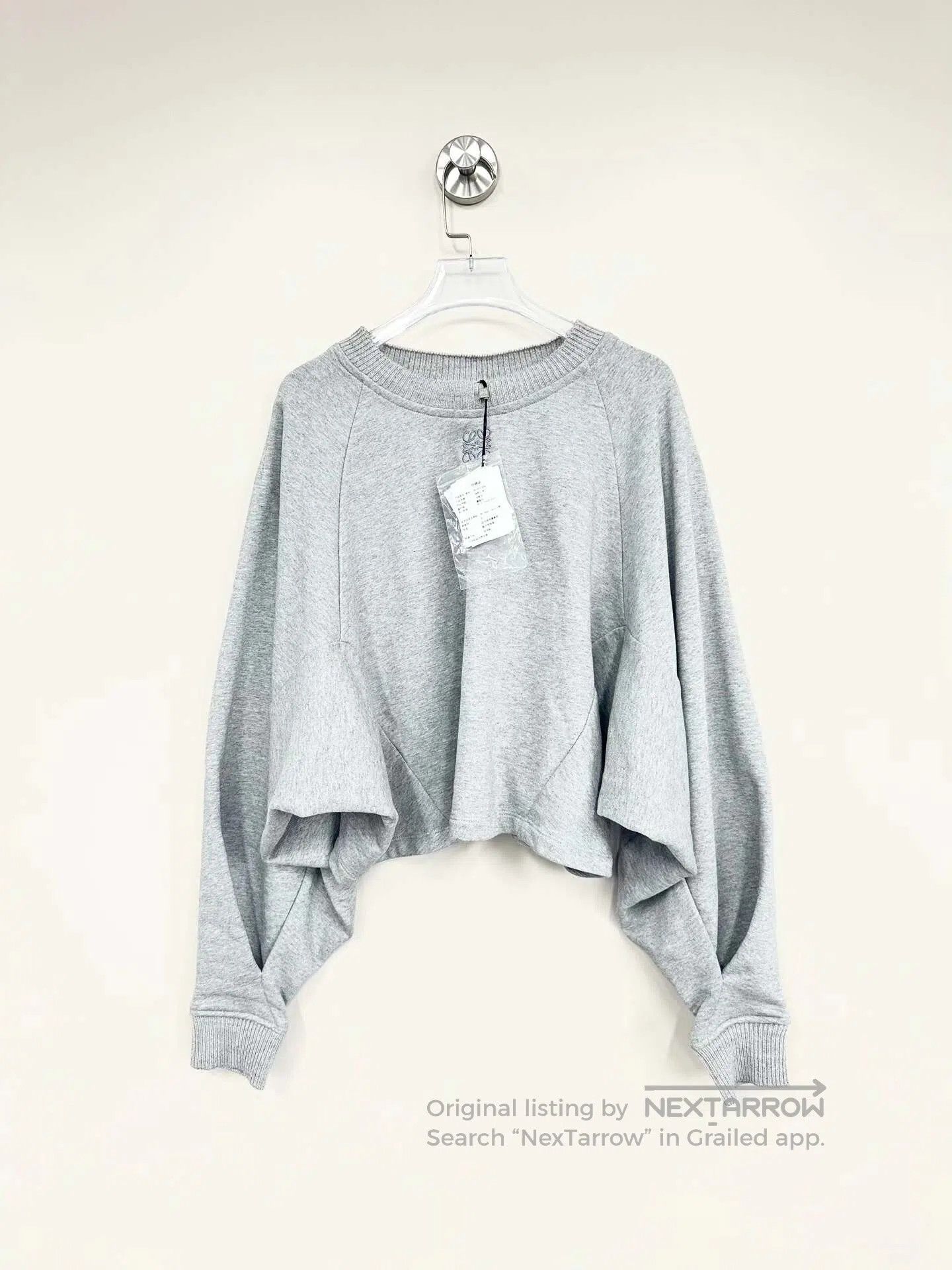Loewe Loewe Gray short batwing sleeve sweater| Size S / US 4 / IT 40 - 1 Thumbnail