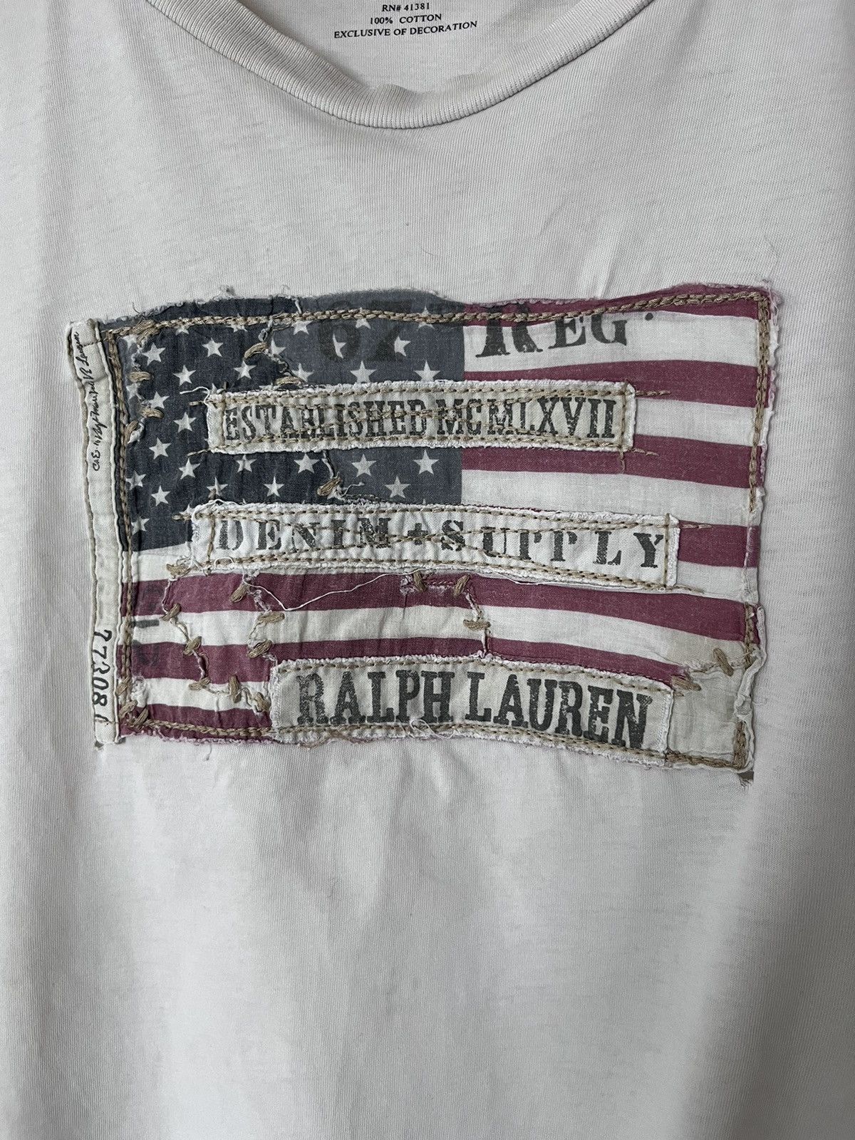 Denim & Supply Ralph Lauren *RARE* Denim & Supply Ralph Lauren Patchwork USA Flag Shirt Size US XXL / EU 58 / 5 - 3 Thumbnail