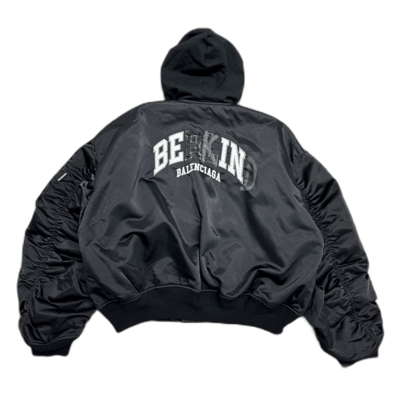 Balenciaga black embroidered bomber jacket by Balenciaga Size US XS / EU 42 / 0 - 1 Thumbnail