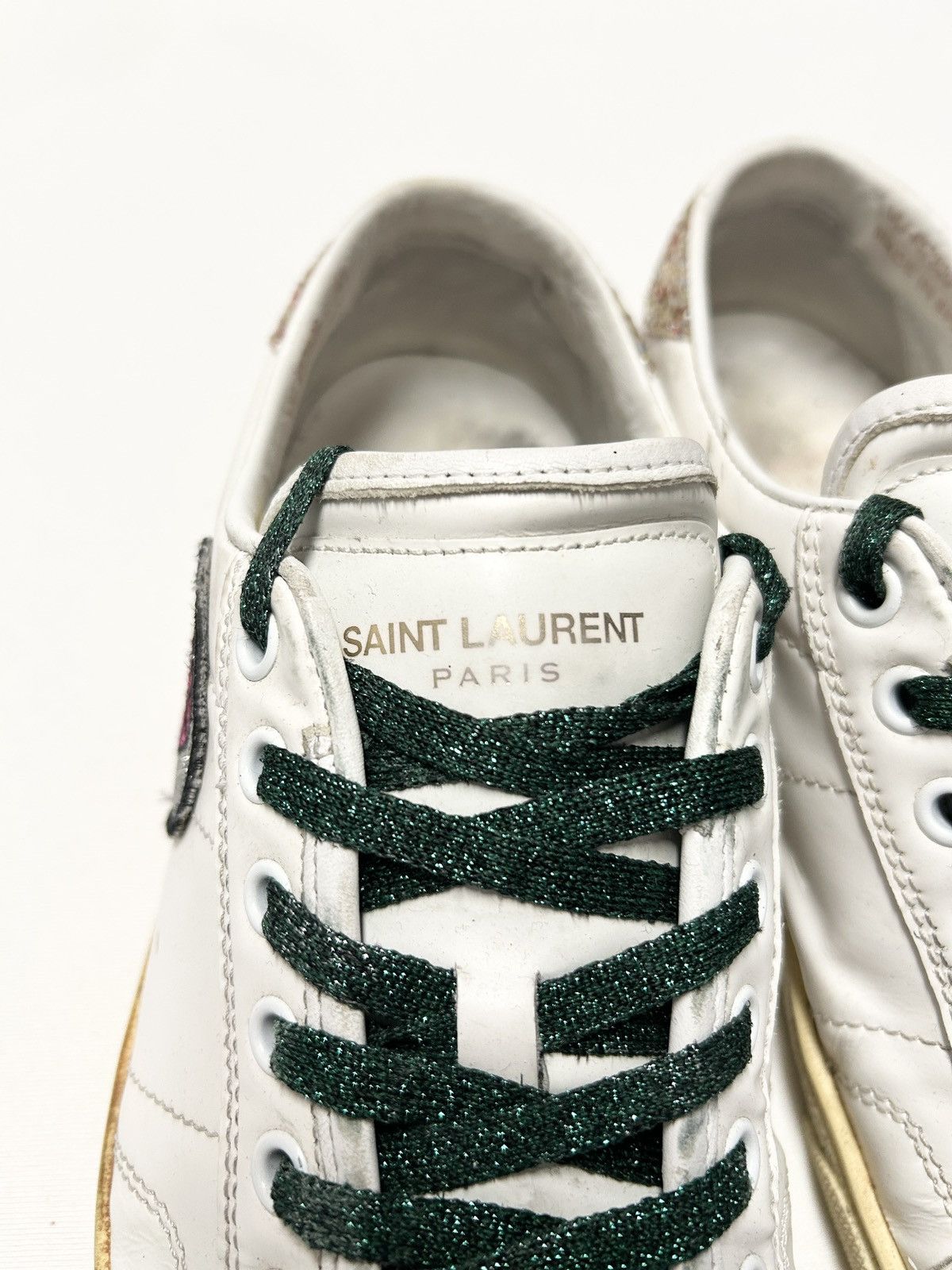 Saint Laurent Paris SS2016 Court Classic “Surf Sound” Diamond Patch Sneakers Size US 8 / EU 41 - 6 Thumbnail