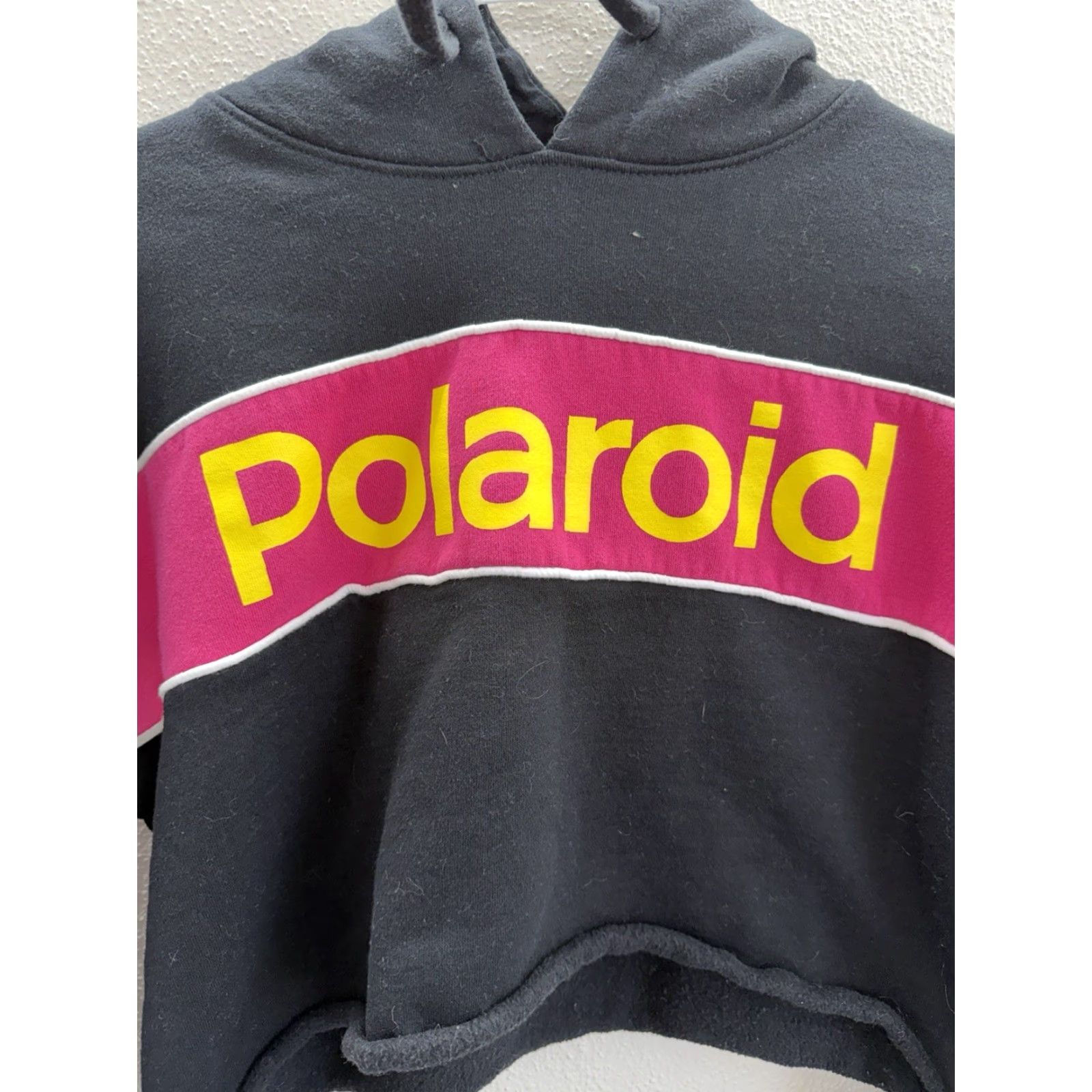 Polaroid Polaroid Sweatshirt Womens Size M Black Cropped Logo Hooded Crew Neck Casual Activewear Pullover All Seasons Size M / US 6-8 / IT 42-44 - 2 Thumbnail