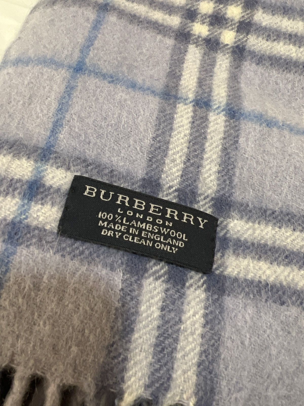 Burberry Burberry Nova Plaid Scarf Purple Grey Blue Size ONE SIZE - 2 Thumbnail