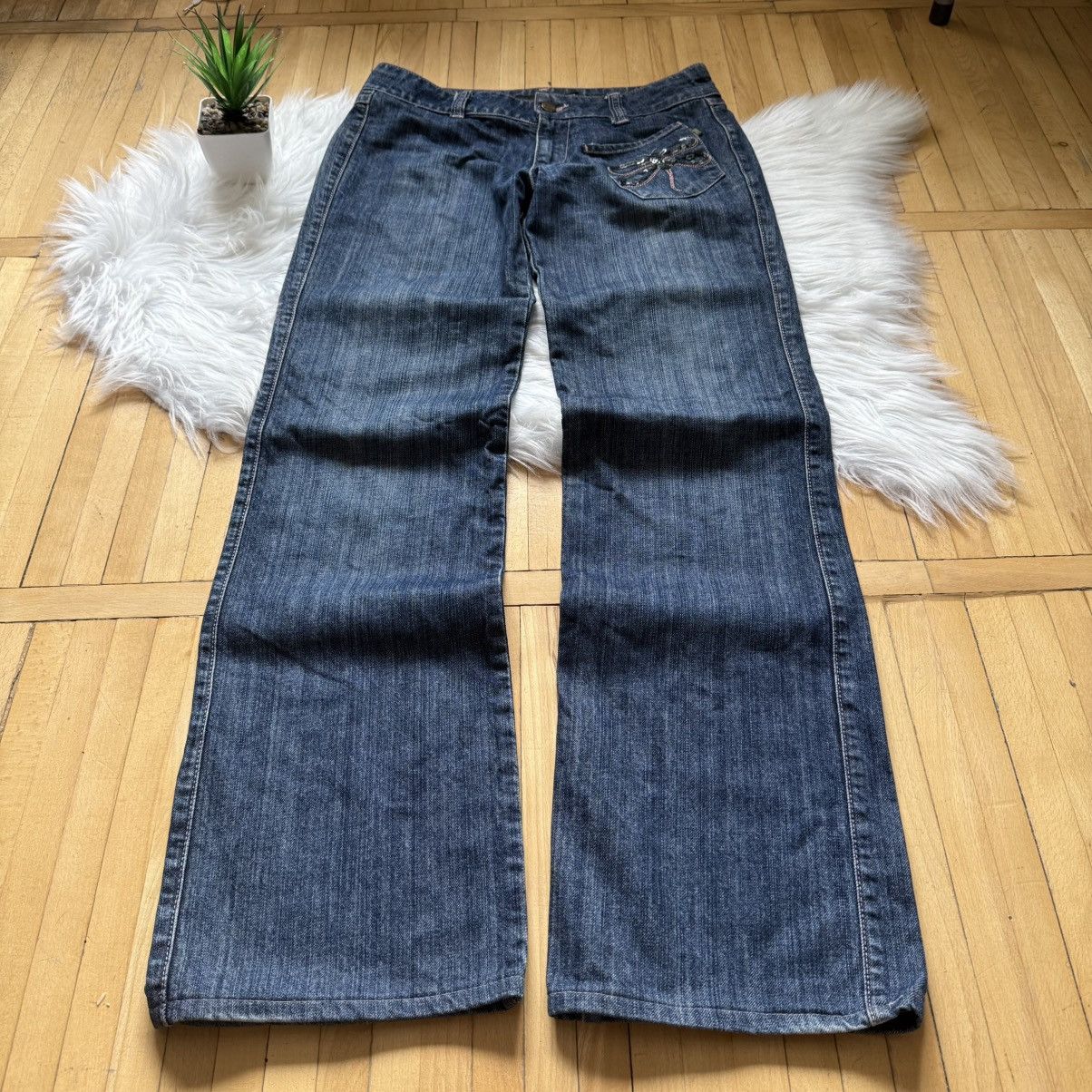 Just Cavalli 📌 Vintage Just Cavalli 00s Flared Bootcut Y2K Jeans Size 29" - 7 Thumbnail