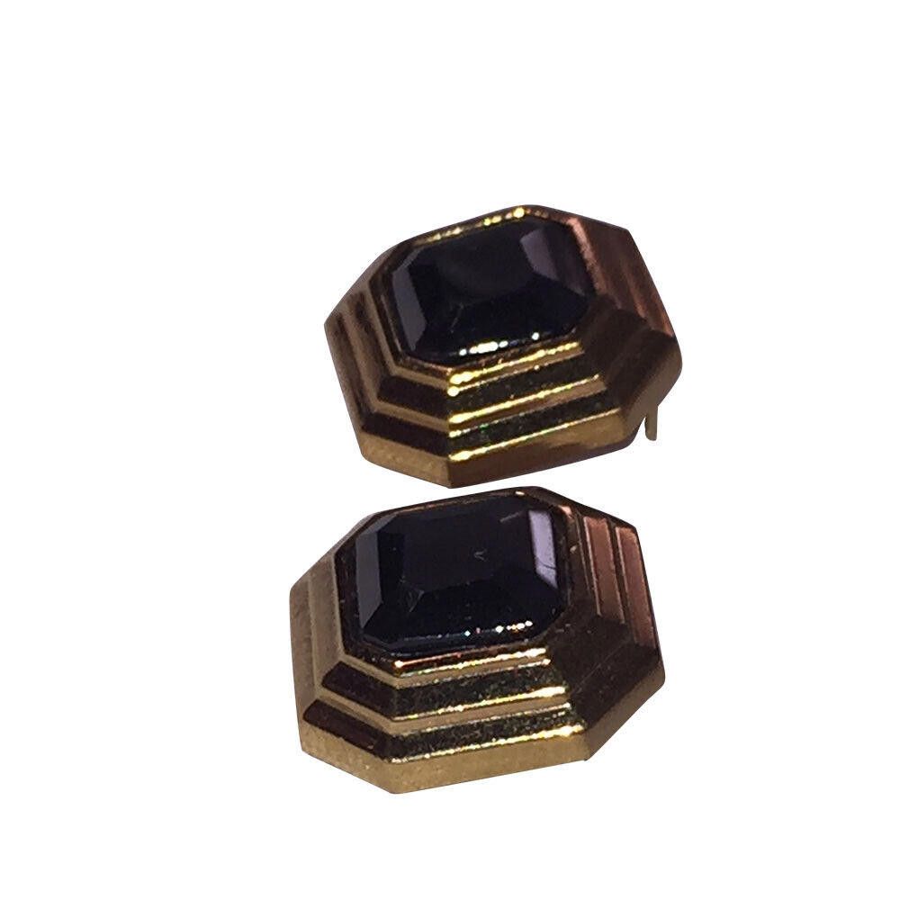 Lanvin Lanvin Hexagonal Earrings with Emerald Simulated Hematite Size ONE SIZE - 2 Thumbnail