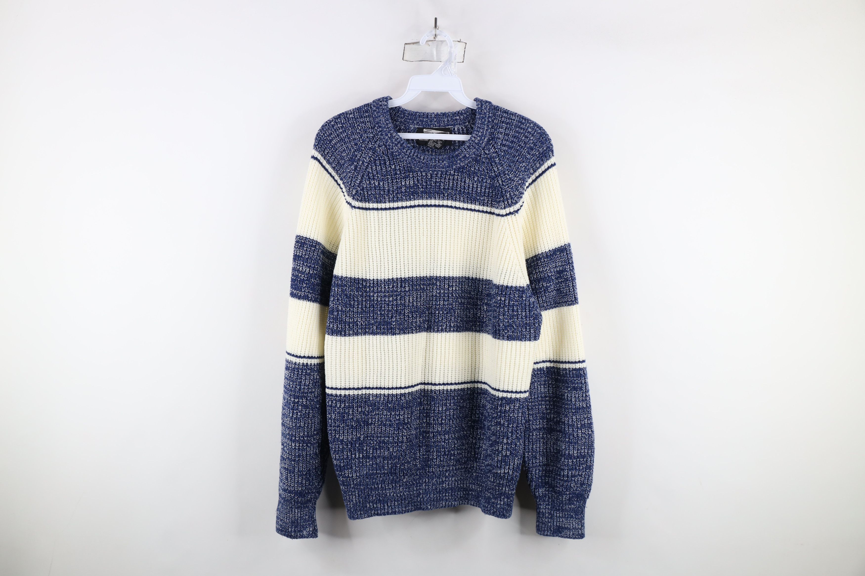 Vintage Vintage 90s Streetwear Block Chunky Ribbed Knit Sweater Size L / US 10 / IT 46 - 1 Thumbnail