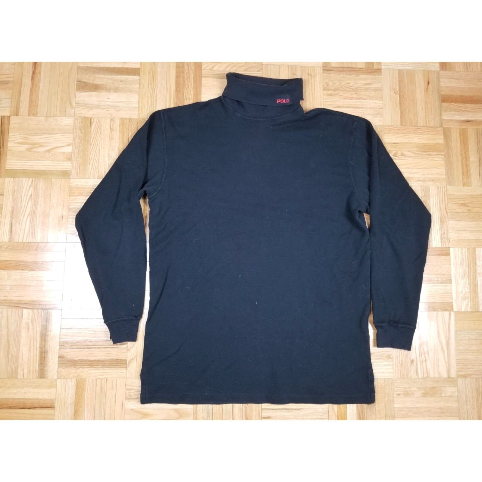 Ralph Lauren VINTAGE Ralph Lauren POLO SHIRT Black Turtle Neck Long Sleeve SZ LARGE 90s Mens Pullover Size US L / EU 52-54 / 3 - 2 Thumbnail