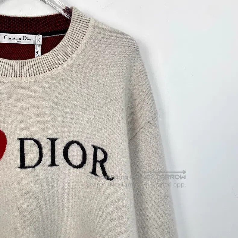 Dior Dior Apricot-coloured love letter inlaid cashmere round-ne Size M / US 6-8 / IT 42-44 - 3 Thumbnail