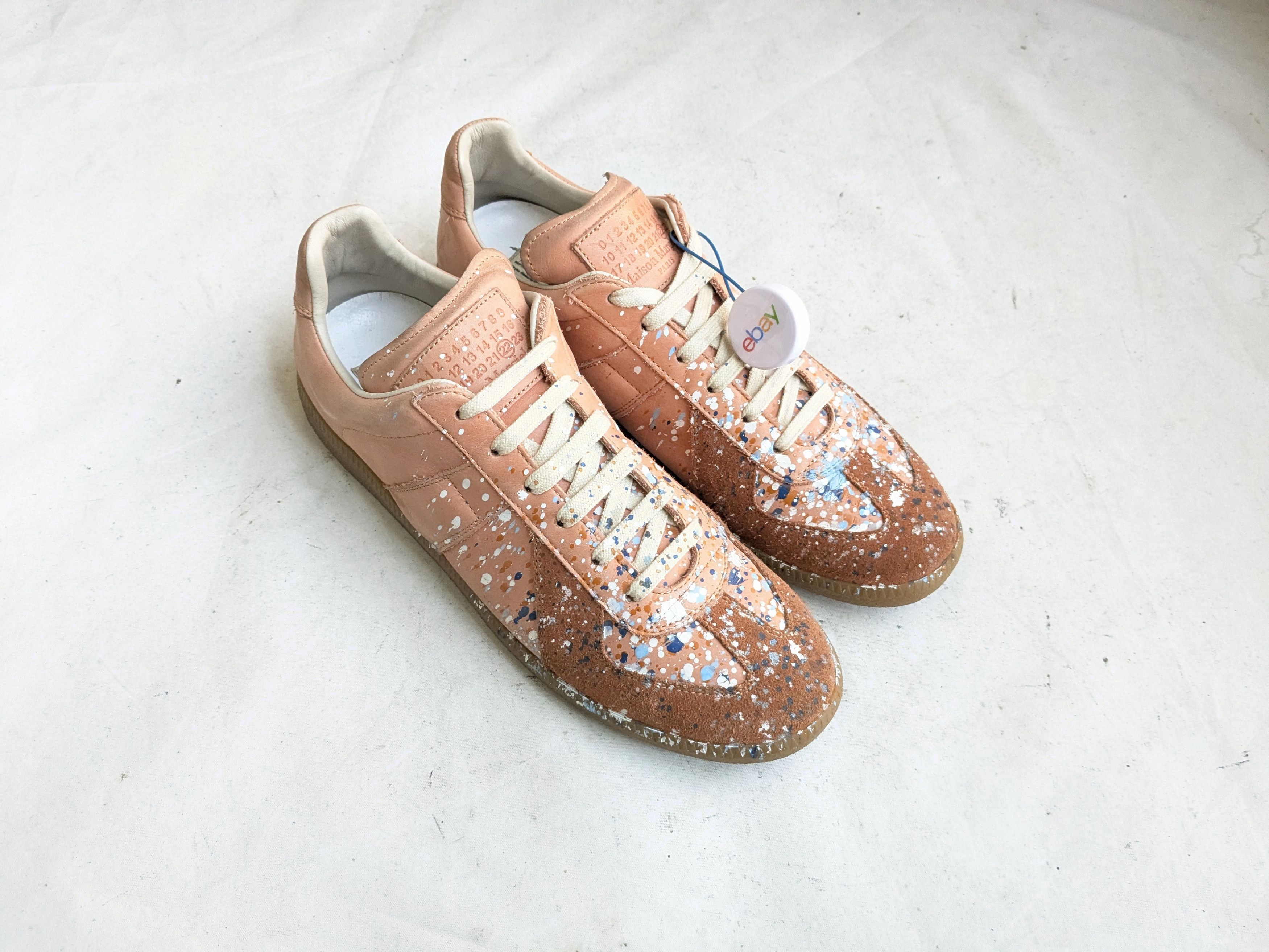Maison Margiela Maison Margiela GAT Replica Orange Paint Splatter 10 43 Low Size US 10 / EU 43 - 2 Thumbnail