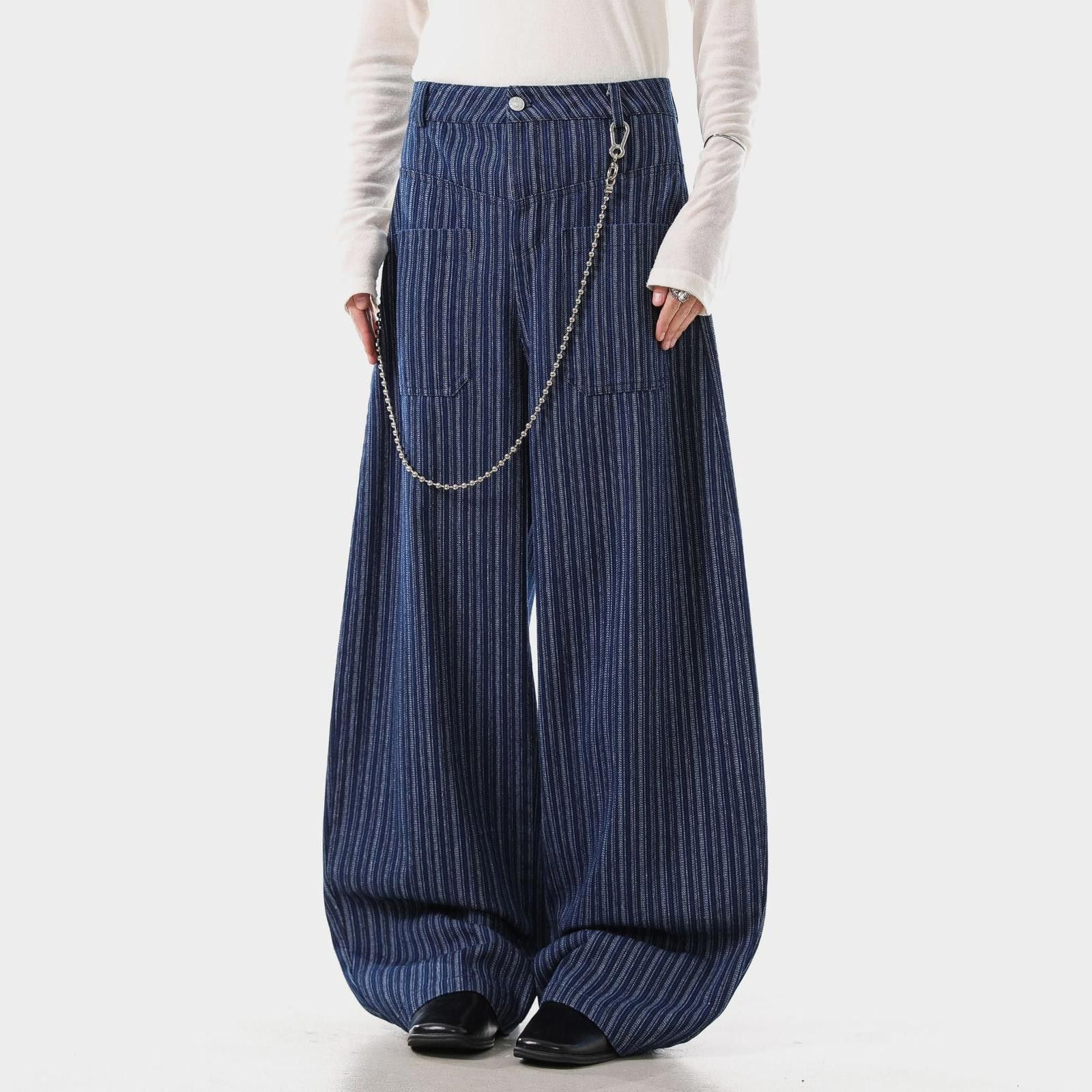 Vintage Old Money Wide-Leg Pants | Relaxed Drape Straight Trousers Size US 32 / EU 48 - 6 Thumbnail