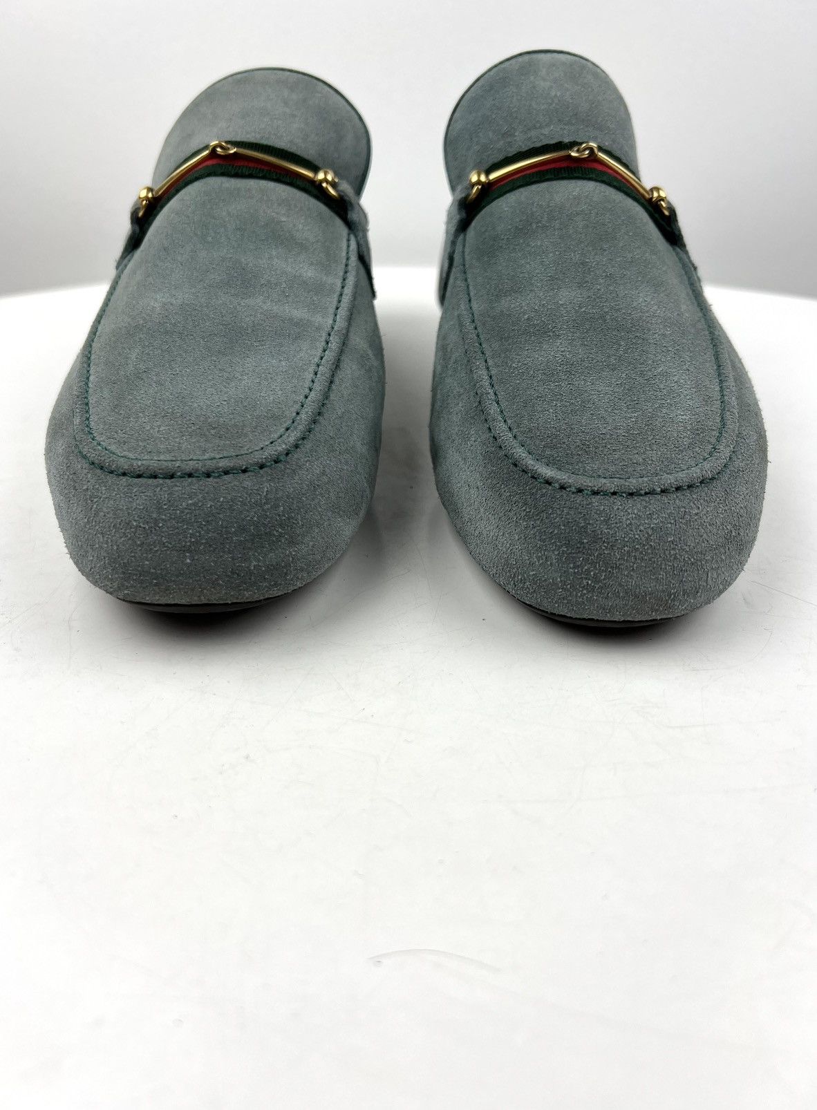 Gucci GUCCI Loafers Suede Slip Ons Shoes HORSEBIT Web Stripe Blue Size US 9.5 / EU 42-43 - 9 Thumbnail