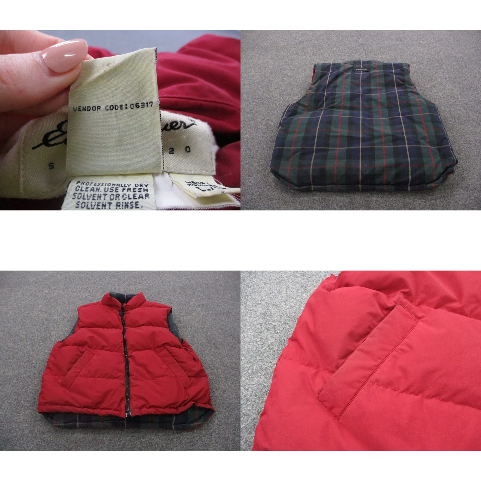 Eddie Bauer Eddie Bauer Vest Jacket Mens L Red Plaid Goose Down Puffer Reversible Outdoors Size US L / EU 52-54 / 3 - 8 Thumbnail