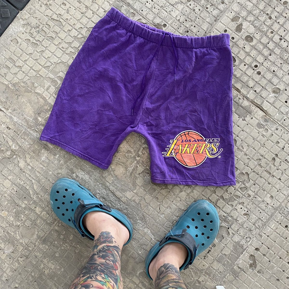 NBA 90s Vintage LA Lakers NBA Washed Pack Pants Size US 30 / EU 46 - 1 Thumbnail