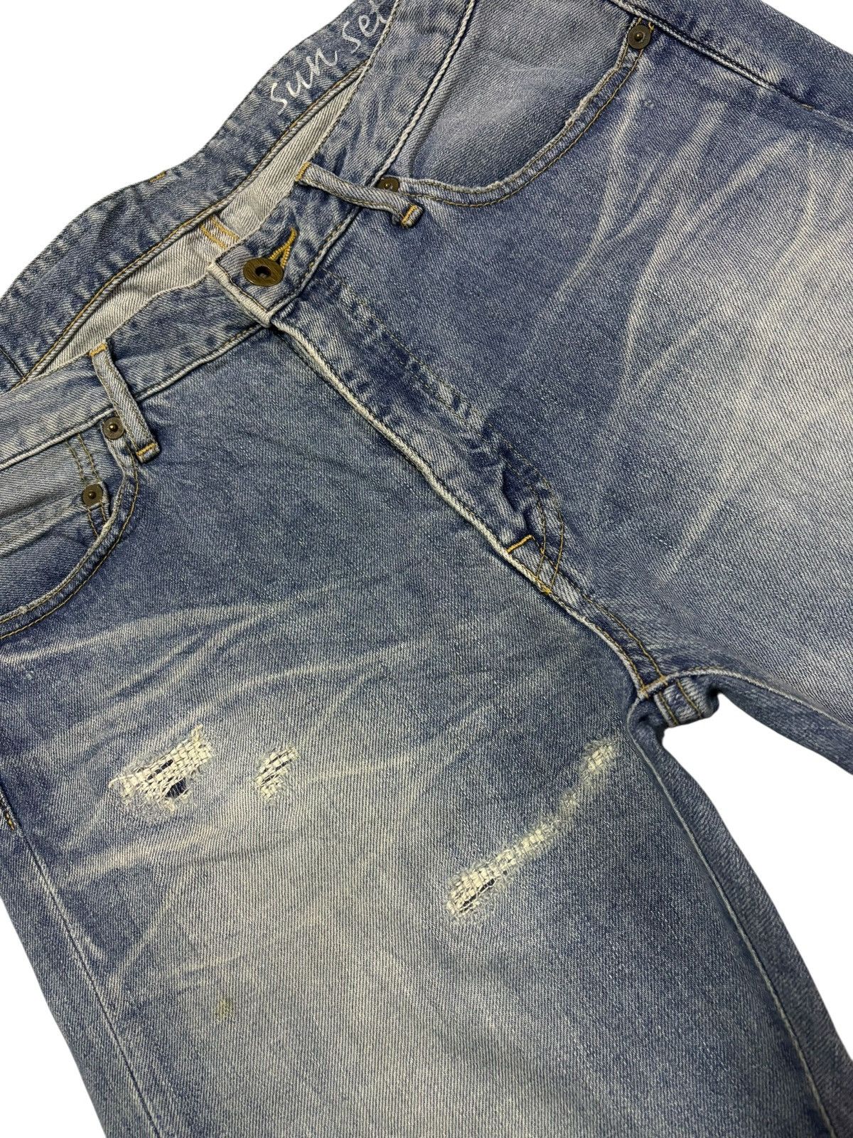 Japan Blue Vtg JBJ Japan Blue Jeans Sunset Distressed Blue Wash Jeans Size US 32 / EU 48 - 4 Thumbnail