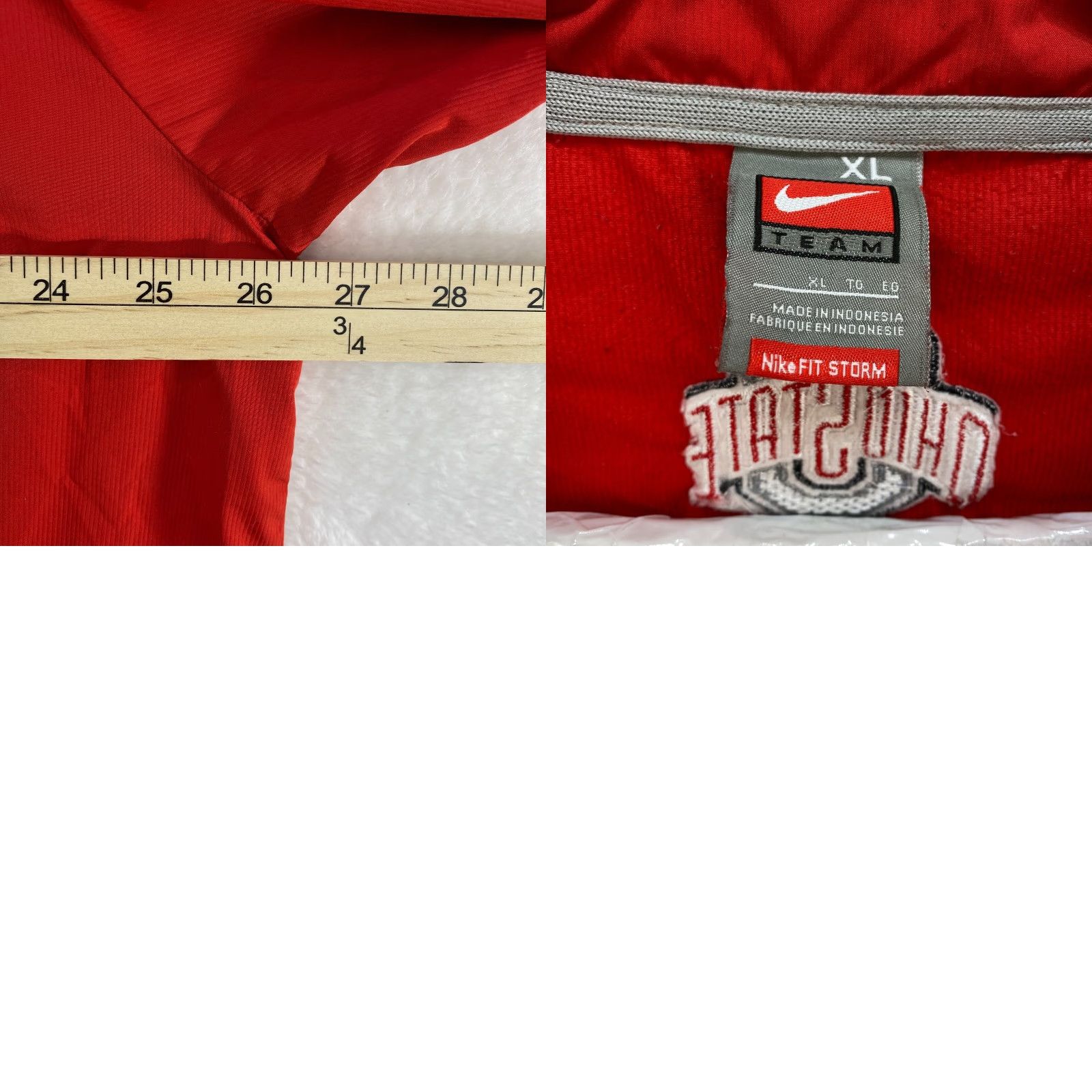 Nike VINTAGE Ohio State Buckeyes Jacket XL Red Pullover Windbreaker 1/4 Zip Nike Storm Fit Size US XL / EU 56 / 4 - 8 Thumbnail