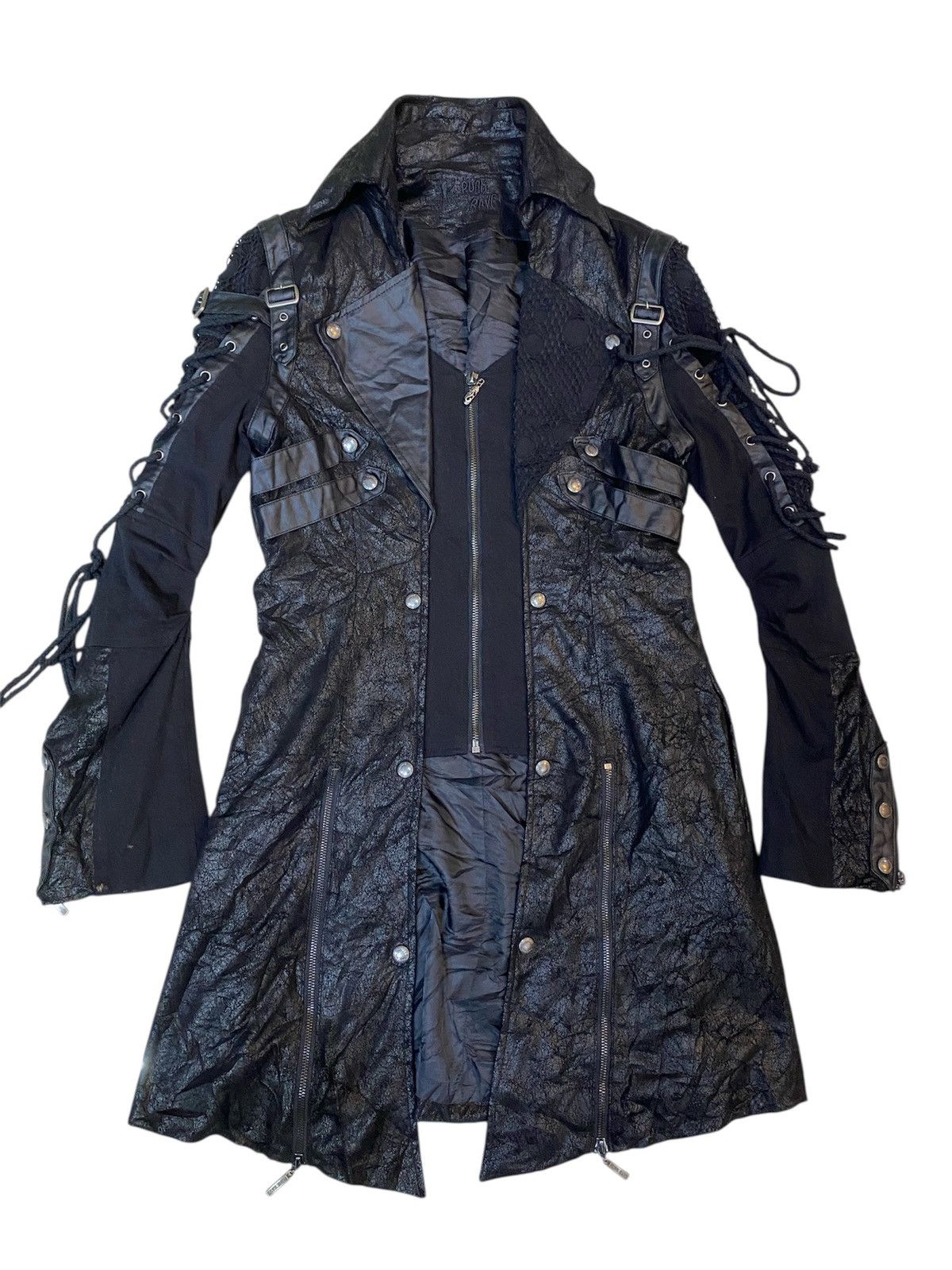 If Six Was Nine Japanese Rave Bondage Faux Leather Coat Ghotic Punk Style Size US M / EU 48-50 / 2 - 1 Thumbnail