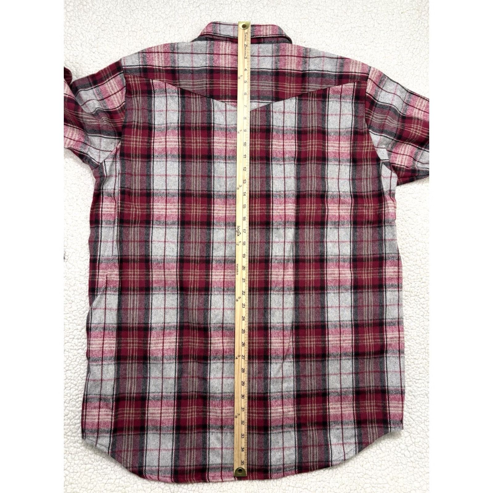 Vintage VINTAGE Saddle King Western Pearl Snap Shirt Men's XL Red Plaid Flannel Heavy Size US XL / EU 56 / 4 - 5 Thumbnail