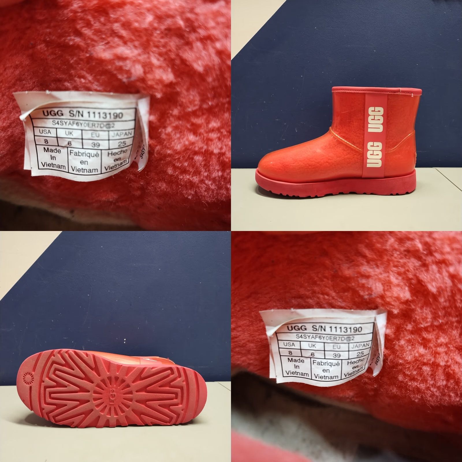 Ugg UGG Classic Clear Mini Waterproof Ankle Boots Womens Size 8 Red Pull On 1113190 Size US 8 / IT 38 - 8 Thumbnail