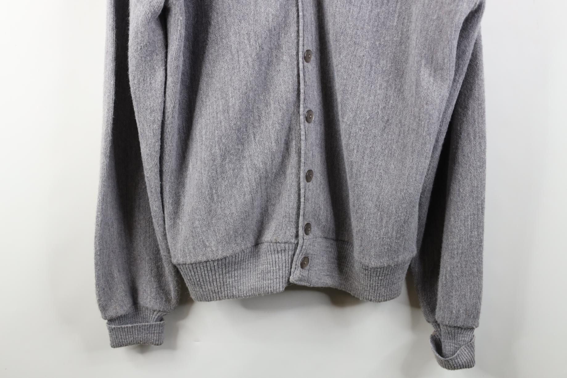 Vintage Vintage 70s Streetwear Chambray Cardigan Sweater Gray USA Size US XXL / EU 58 / 5 - 3 Thumbnail