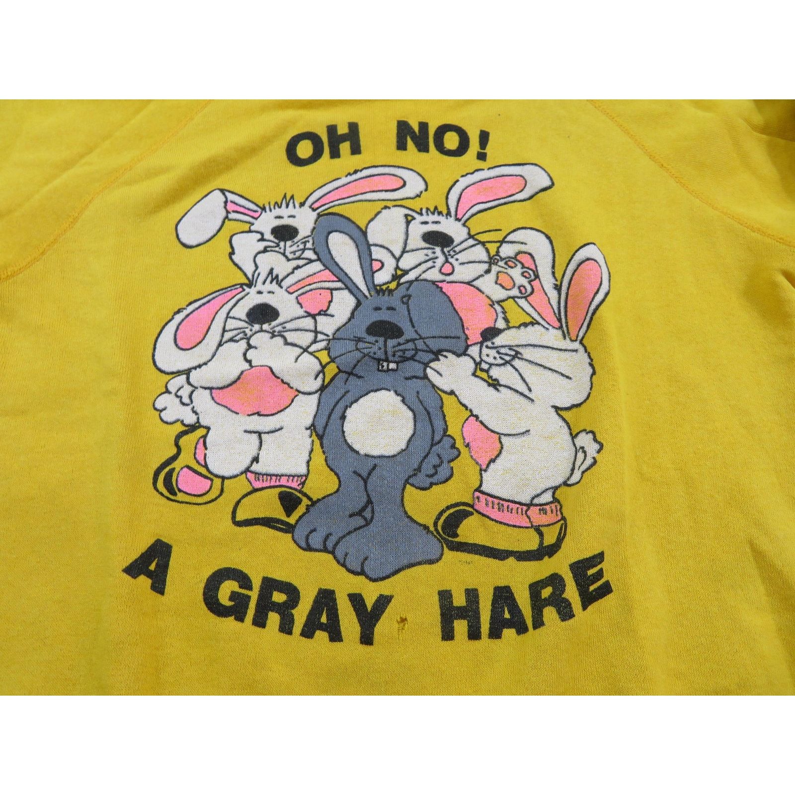 Other Funny Oh No A Gray Hare! Bunny Rabbit Sweatshirt Sz S 1980s Size S / US 4 / IT 40 - 2 Thumbnail