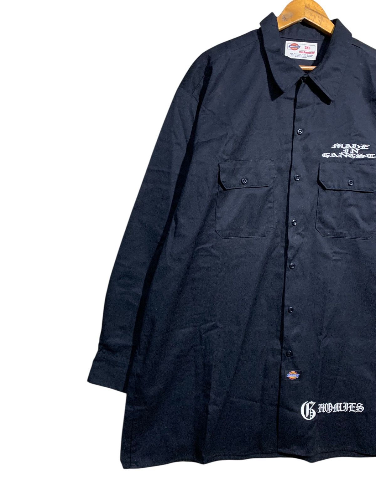 Dickies 🔥VTG DICKIES WORKSHIRTS BLACK L/S MADE IN GANGSTA Size US XXL / EU 58 / 5 - 2 Thumbnail