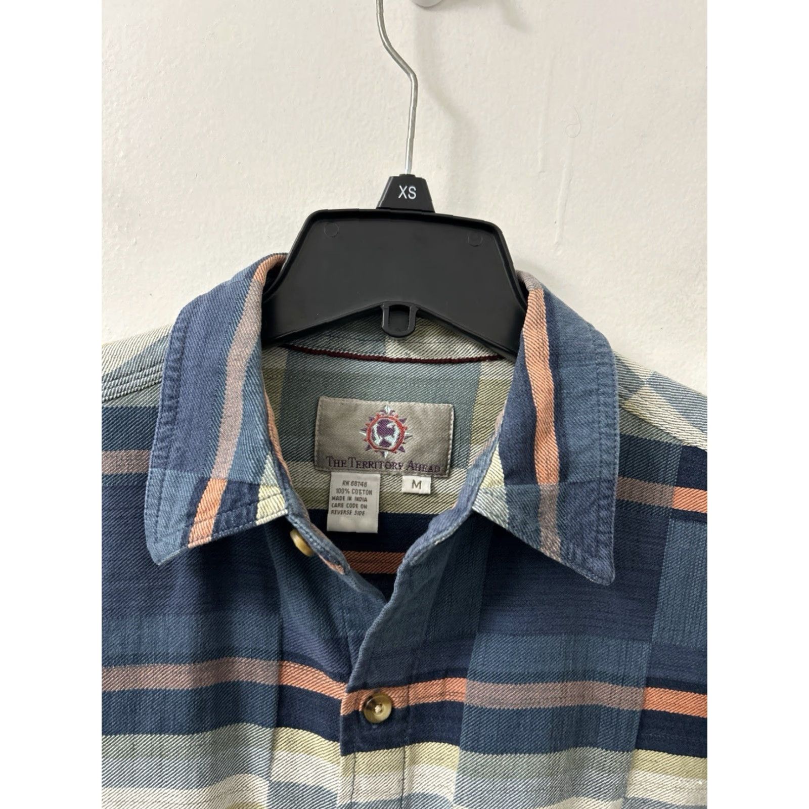 The Territory Ahead The Territory Ahead Shirt Mens Medium Blue Plaid Long Sleeve Button Down Pocket Size US M / EU 48-50 / 2 - 5 Thumbnail
