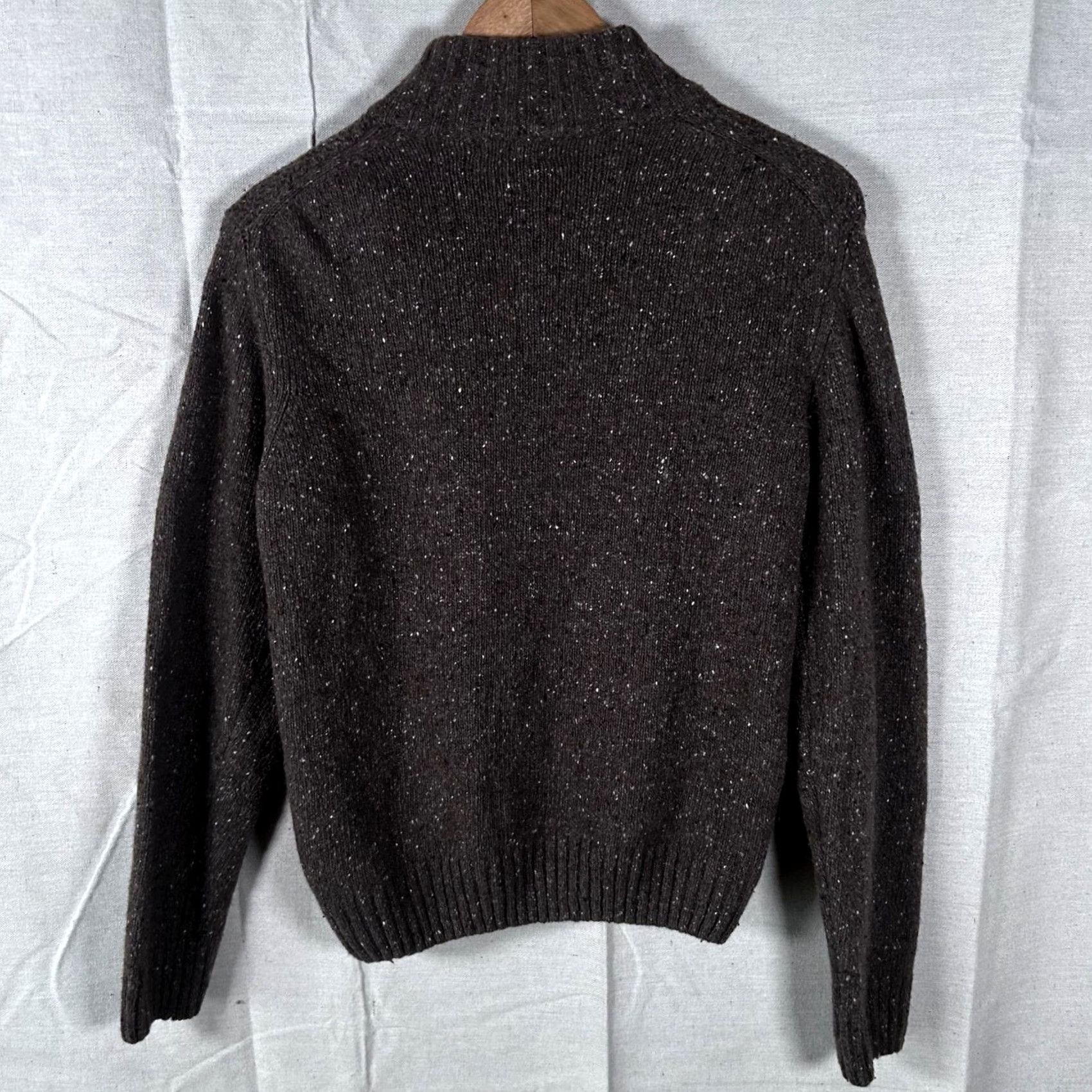 Vintage Luca Nobili Mens Brown Wool Blend Speckled 1/4 Zip Pullover Sweater Made Italy M Size US M / EU 48-50 / 2 - 3 Thumbnail