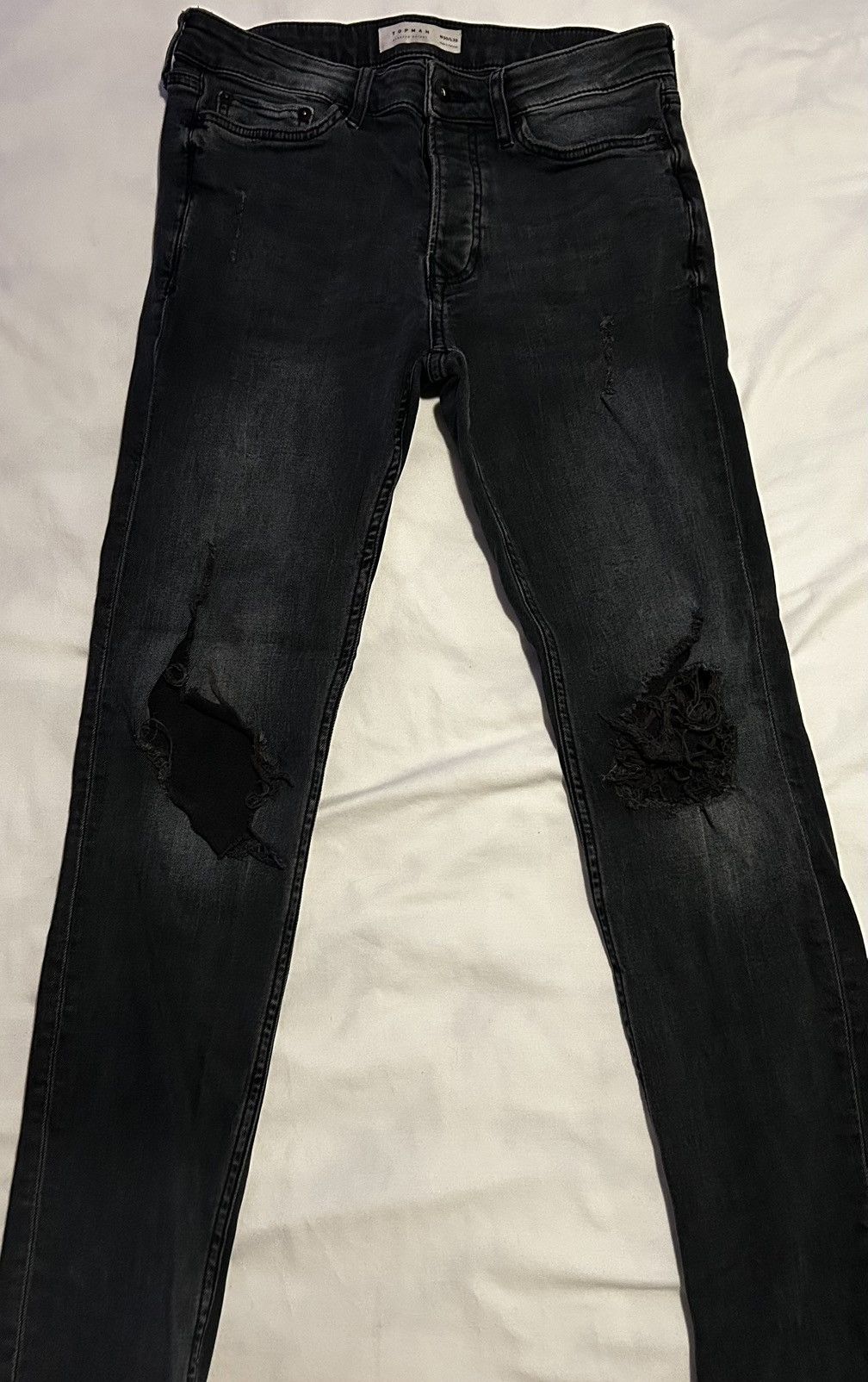 Topman Topman skinny stretch ripped jeans Size US 30 / EU 46 - 1 Thumbnail