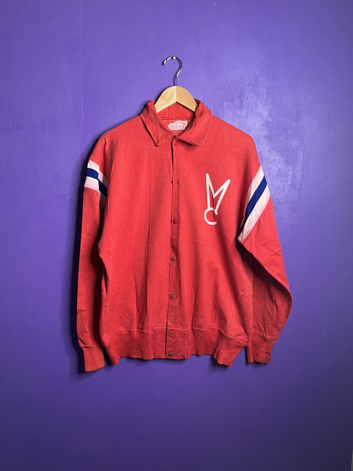 Vintage Vintage 50s Midwestern college snap jacket Size US XL / EU 56 / 4 - 1 Thumbnail
