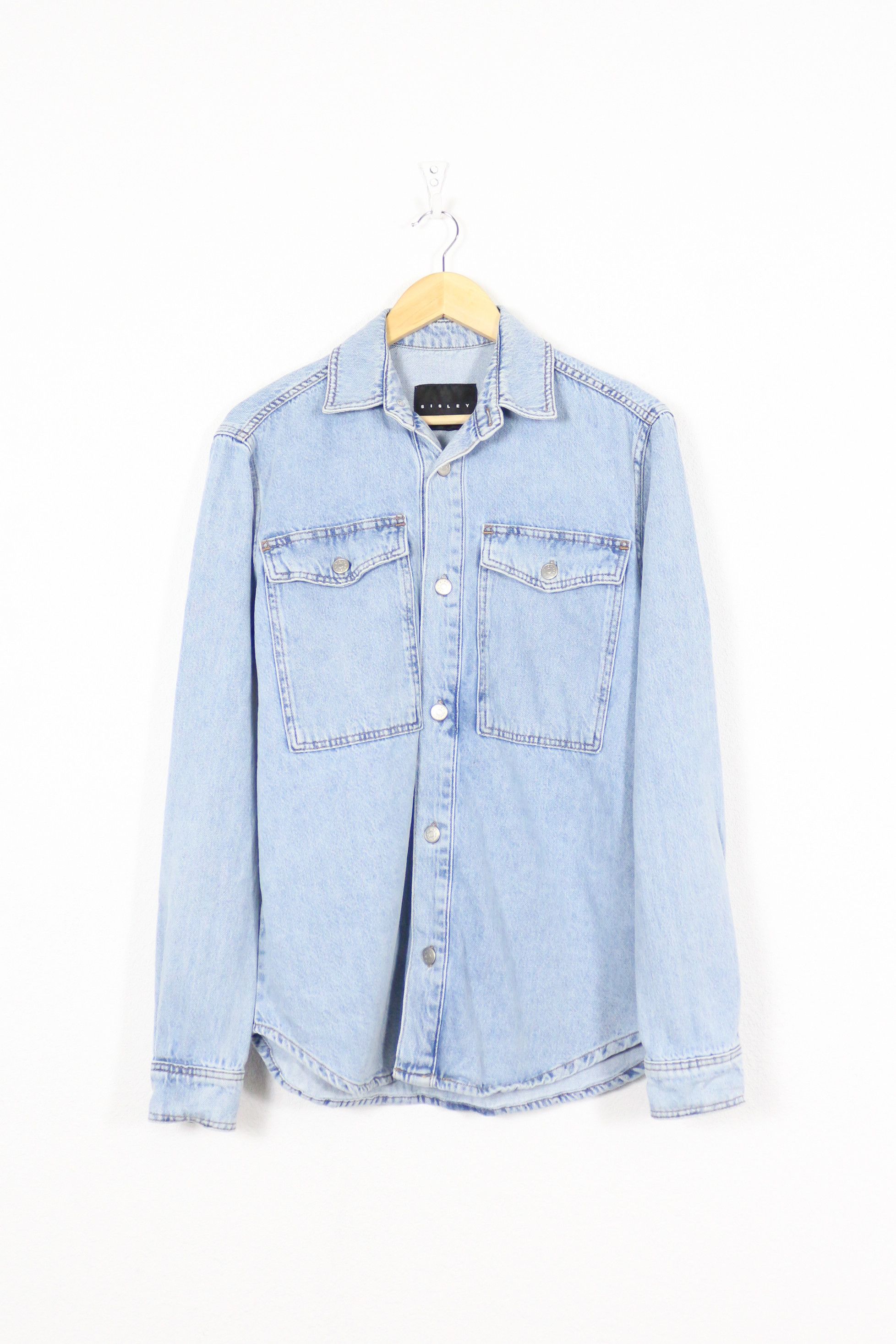 Denime × Sisley Sisley Light Washed Denim Over Shirt Size US M / EU 48-50 / 2 - 1 Thumbnail