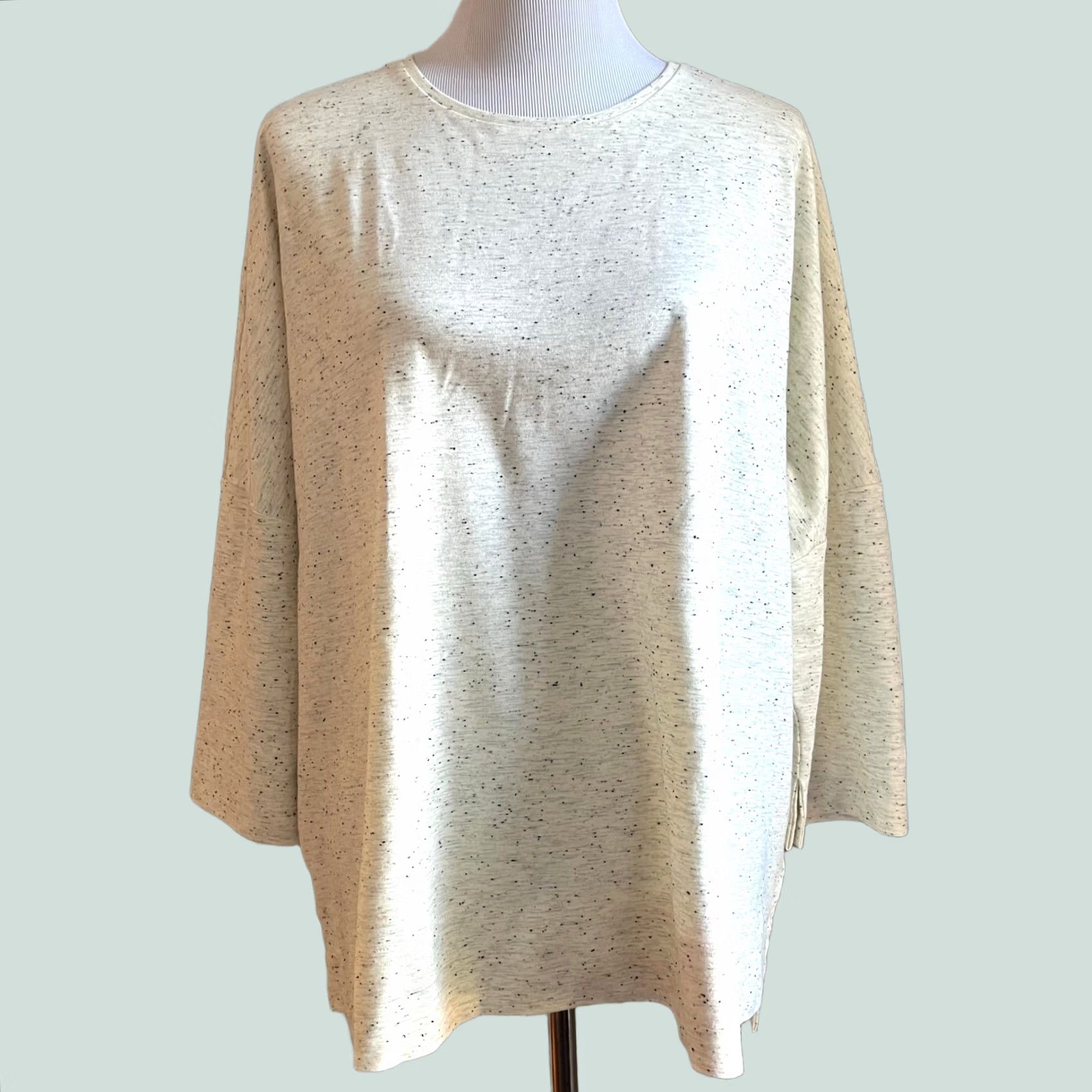 J. Jill VINTAGE J.Jill Ponte Top Blouse Space-Dyed High Low Long Sleeve Women’s XL Cream/Space 90s? Size XL / US 12-14 / IT 48-50 - 1 Thumbnail