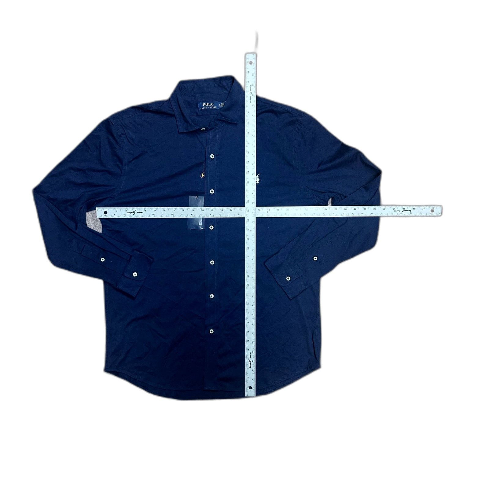 Polo Ralph Lauren Polo Ralph Lauren Blue Poplin Long Sleeve Button Up Shirt XL Size US XL / EU 56 / 4 - 3 Thumbnail