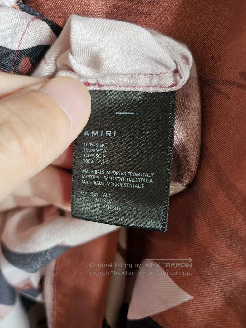 Amiri Amiri Size M Rabbit printed mulberry silk short sleeve shir Size US M / EU 48-50 / 2 - 5 Thumbnail