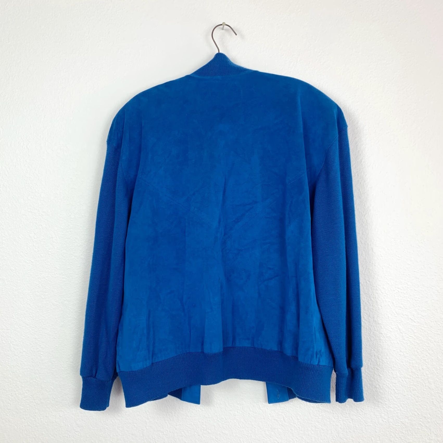 Vintage VINTAGE Ancora Nylon Jacket Blue 80s Faux Suede Button Knit Mid-Length Womens Large XS? Wait cannot add. Size L / US 10 / IT 46 - 7 Thumbnail