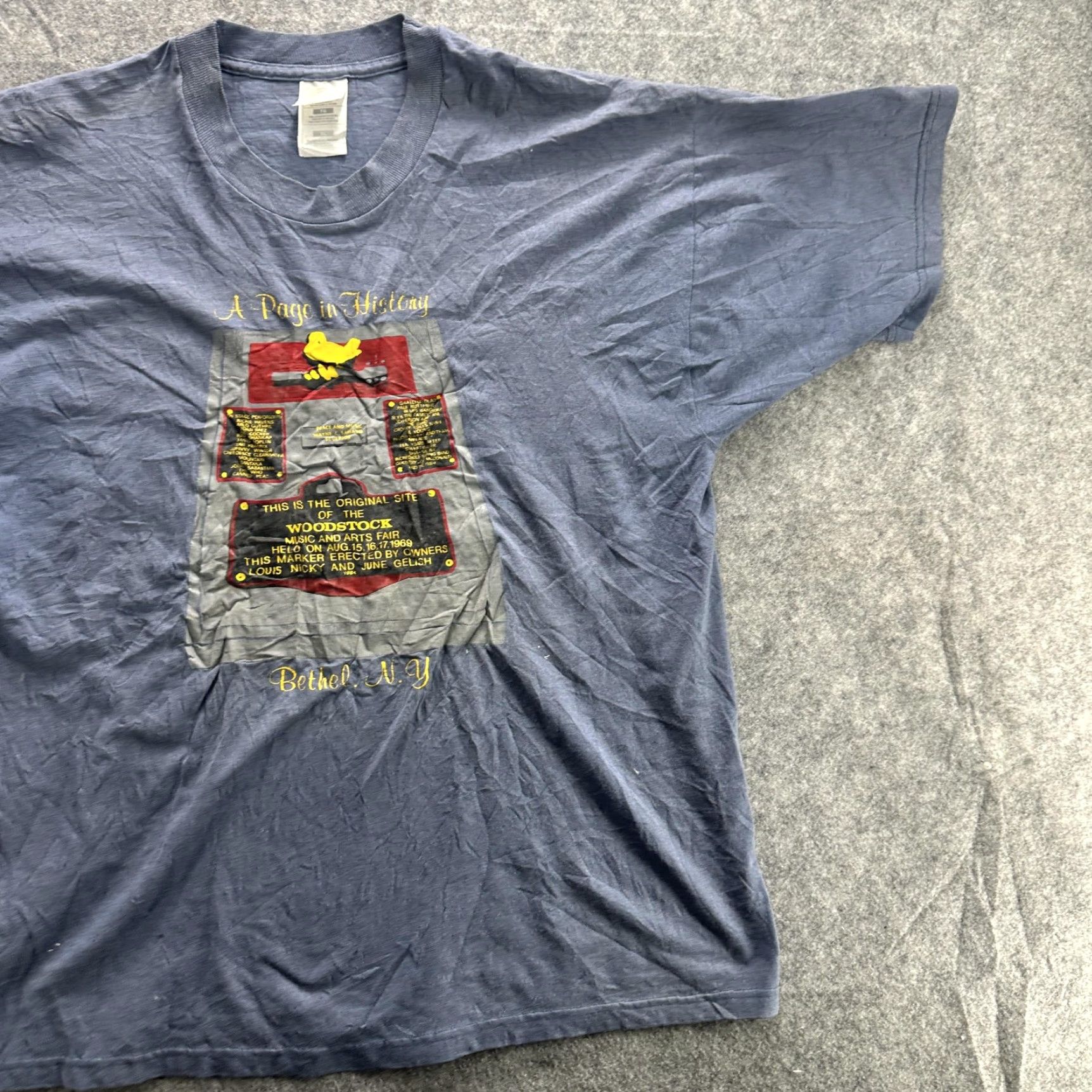 Fruit Of The Loom Vintage Woodstock T-Shirt Men's XL Gray 90s Concert Music Festival Bethel NY Graphic Print Size US XL / EU 56 / 4 - 4 Thumbnail