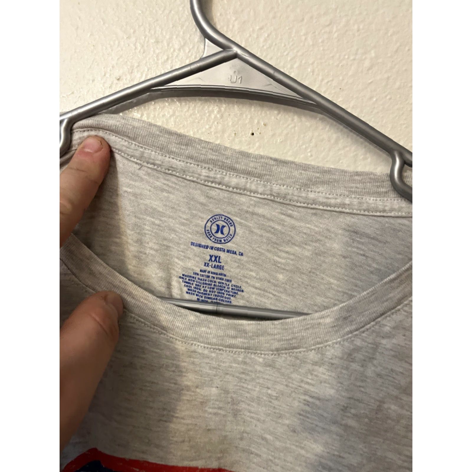 Hurley Hurley T-Shirt Men's Short Sleeve Logo Crew Neck Gray 2XL Cotton Size US XXL / EU 58 / 5 - 2 Thumbnail