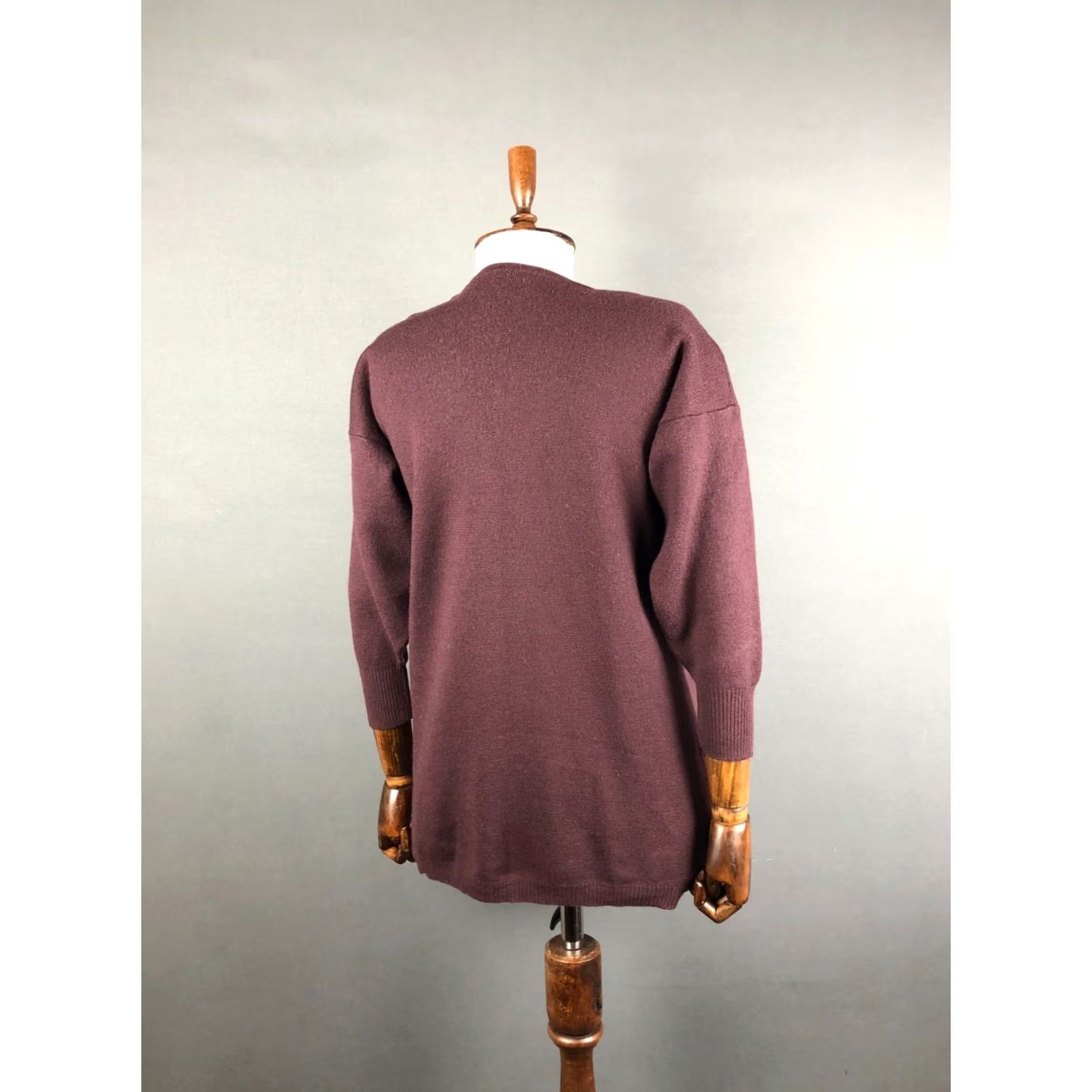 Escada ESCADA Women's Pullover Sweater 3/4 Sleeve Burgundy Wool Size 38 Made In West Germany Size XS / US 0-2 / IT 36-38 - 3 Thumbnail