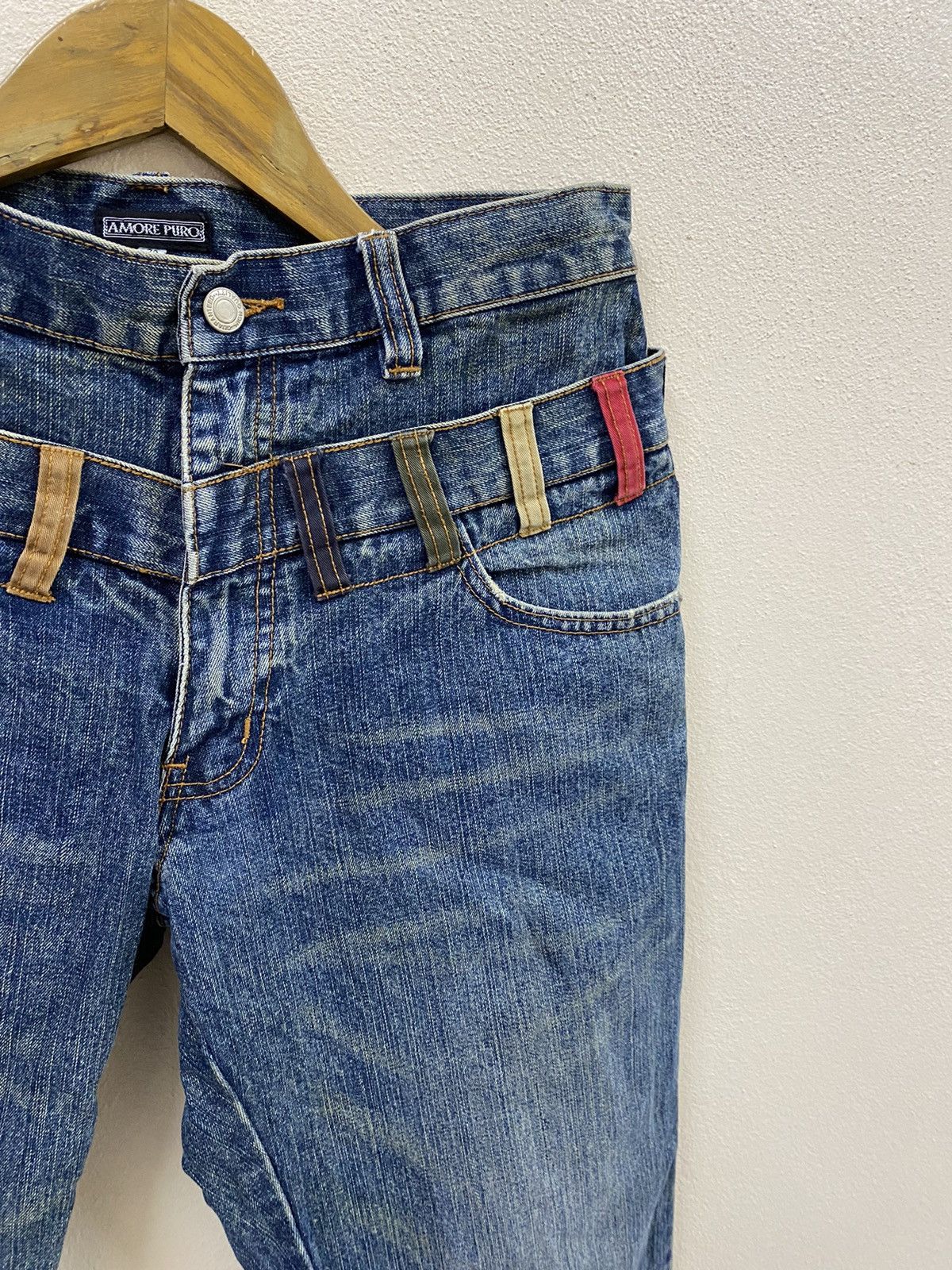 Japanese Brand Vintage Denim Double Waist - Amore Puro Size US 32 / EU 48 - 8 Thumbnail