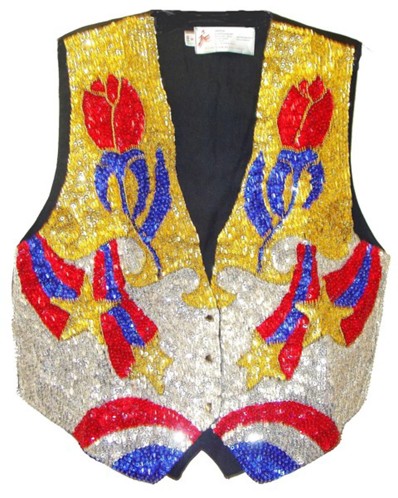 Designer Sequin Vest ROSE BUD Silver Gold Size ONE SIZE - 1 Preview