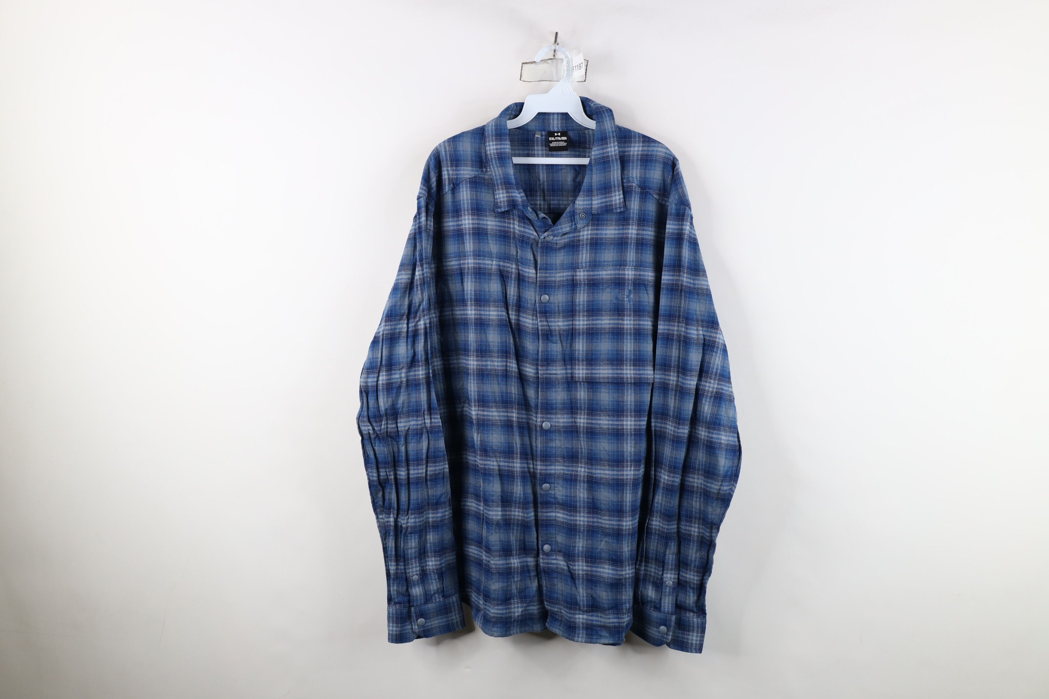 Under Armour Under Armour Flannel Collared Button Shirt Blue Plaid Size US XXL / EU 58 / 5 - 1 Thumbnail