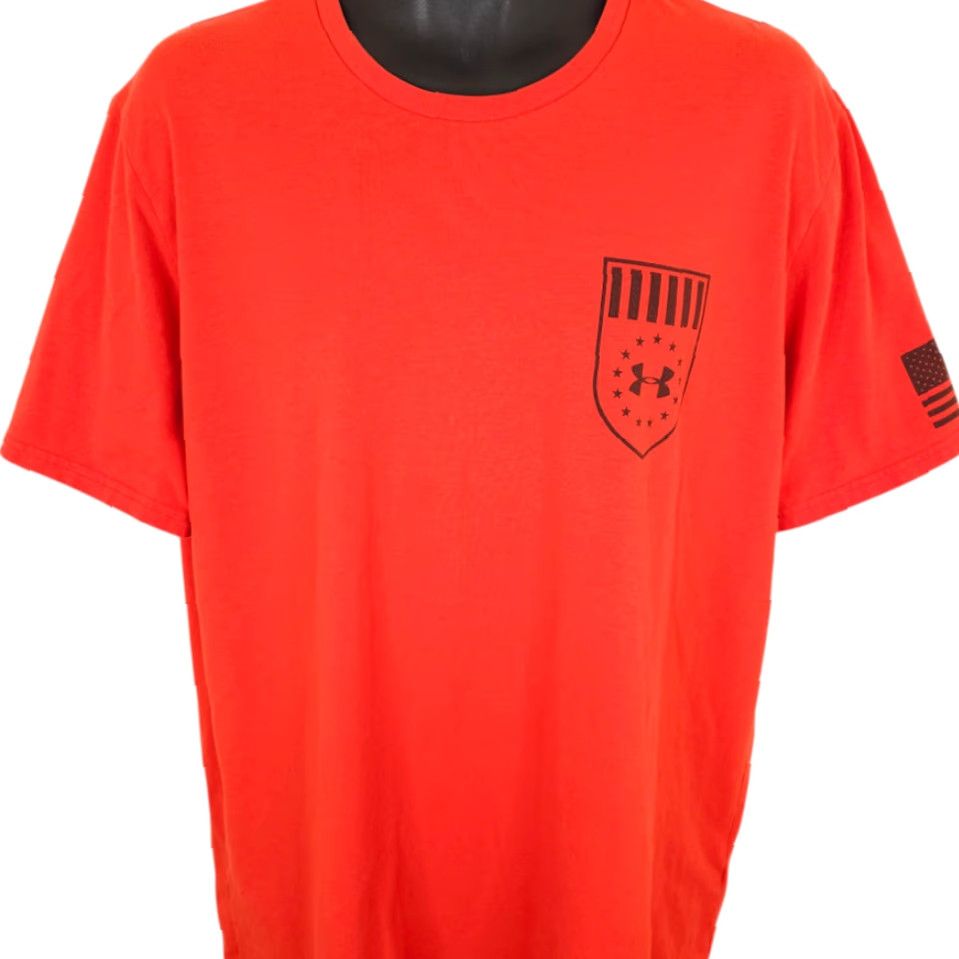 Under Armour Under Armour Freedom Eagle T Shirt Mens XL Orange United States Of America Shirt Mens XL Orange Patriotism Size US XL / EU 56 / 4 - 2 Thumbnail