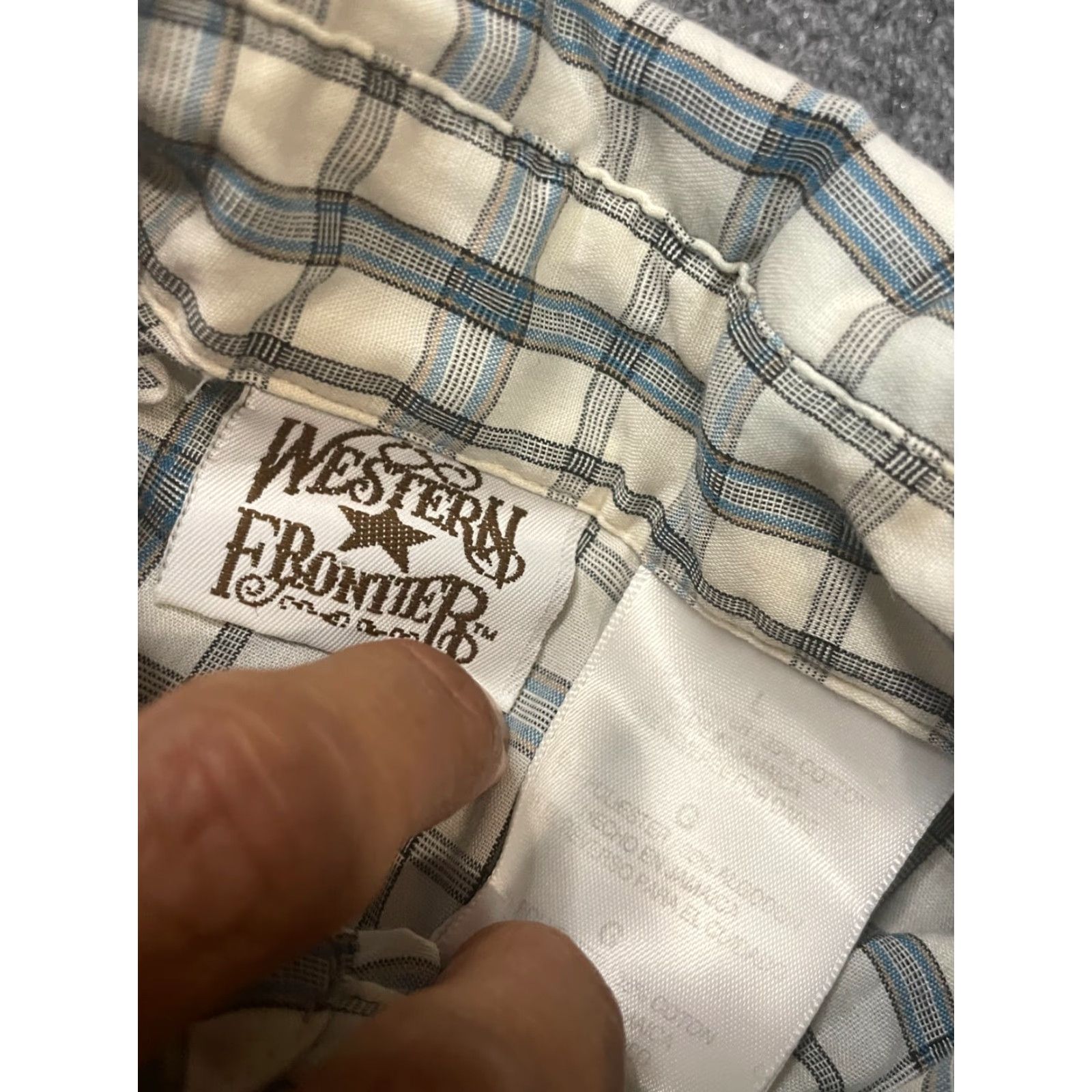 Vintage VINTAGE Western Frontier Shirt Men L Large Blue Plaid Pearl Snap Short Sleeve Collared Size US L / EU 52-54 / 3 - 5 Thumbnail
