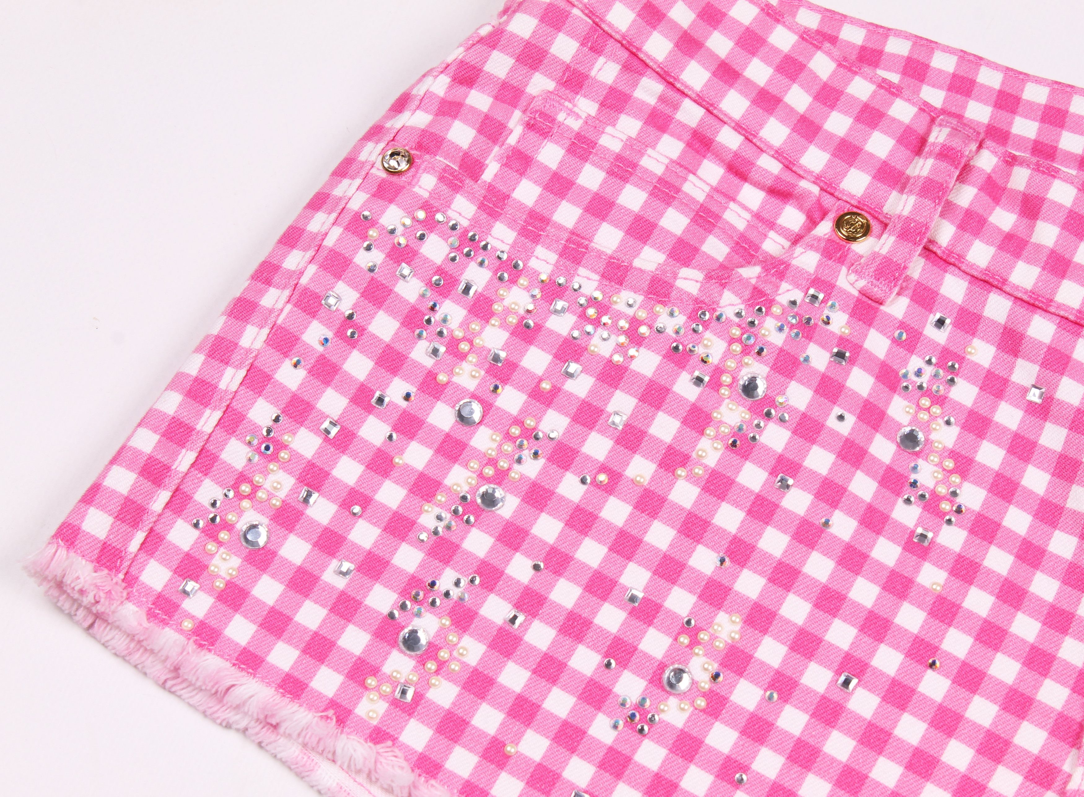 Juicy Couture × Vintage Juicy Couture Vintage Y2K Checkered Pink Barbie Shorts Size 30" / US 8 / IT 44 - 3 Thumbnail